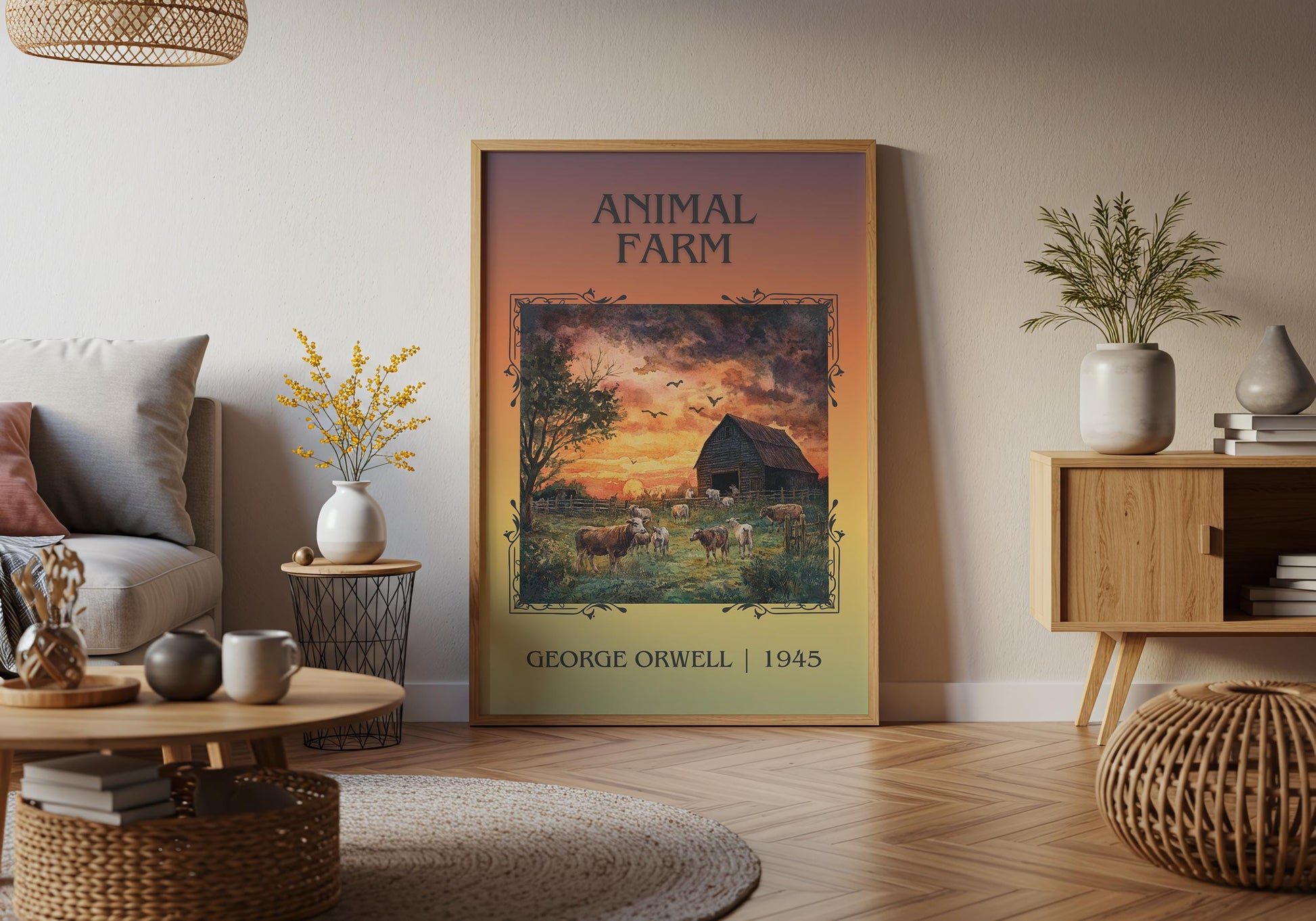 Animal Farm by George Orwell High Quality Poster Print. Fast Delivery Wall Art. Author, Title Book/Novel Artwork Minimalist Gift Decor