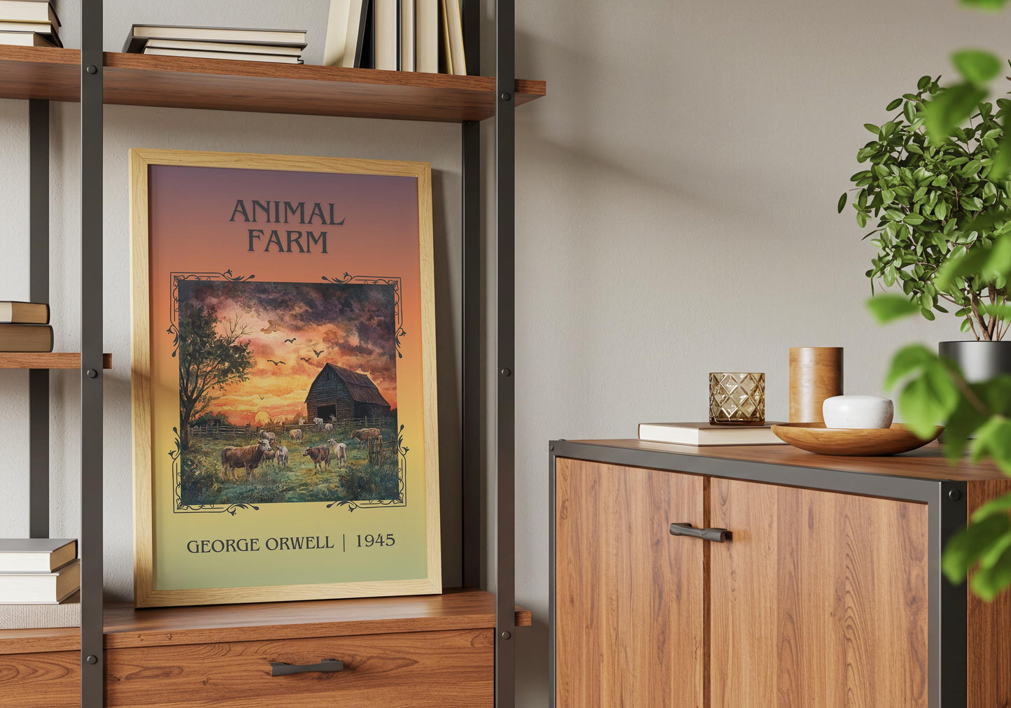 Animal Farm by George Orwell High Quality Poster Print. Fast Delivery Wall Art. Author, Title Book/Novel Artwork Minimalist Gift Decor