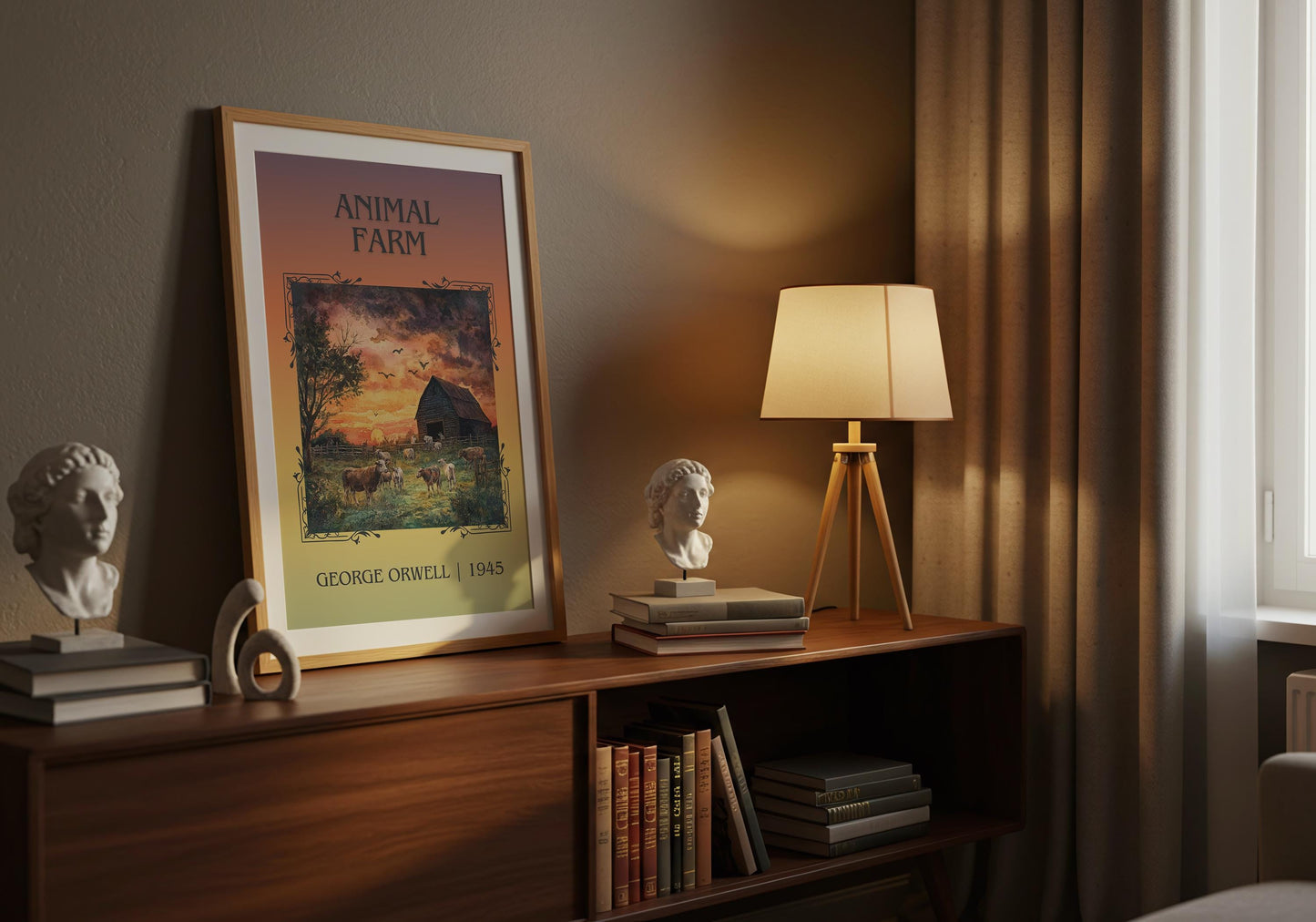 Animal Farm by George Orwell High Quality Poster Print. Fast Delivery Wall Art. Author, Title Book/Novel Artwork Minimalist Gift Decor