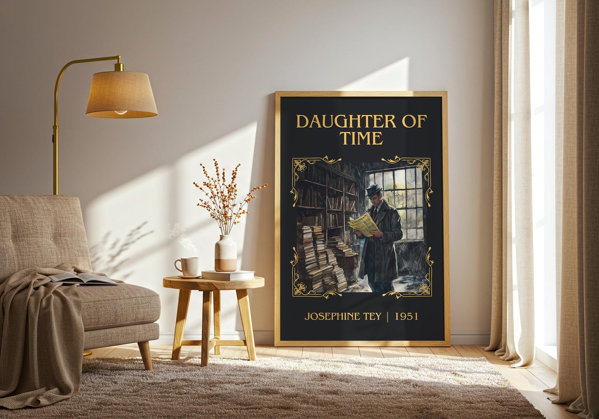 Daughter Of Time by Josephine Tey High Quality Poster Print. Fast Delivery Wall Art. Author, Title Book/Novel Artwork Minimalist Gift Decor
