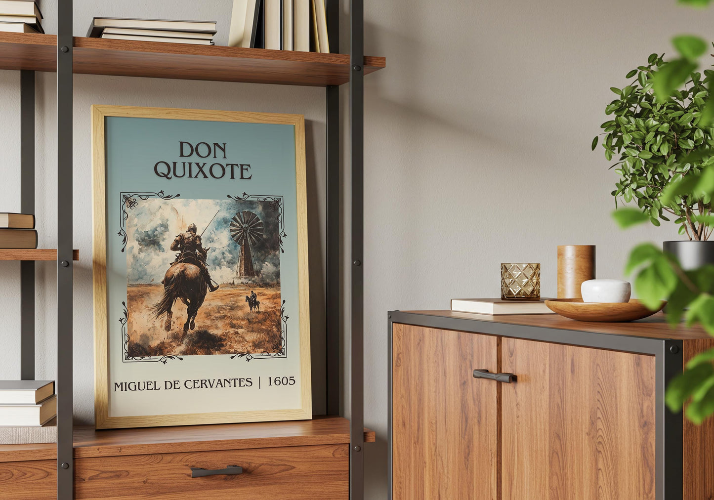 Don Quixote by Miguel De Cervantes High Quality Poster Print. Fast Delivery Wall Art. Author, Title Book/Novel Artwork Minimalist Gift