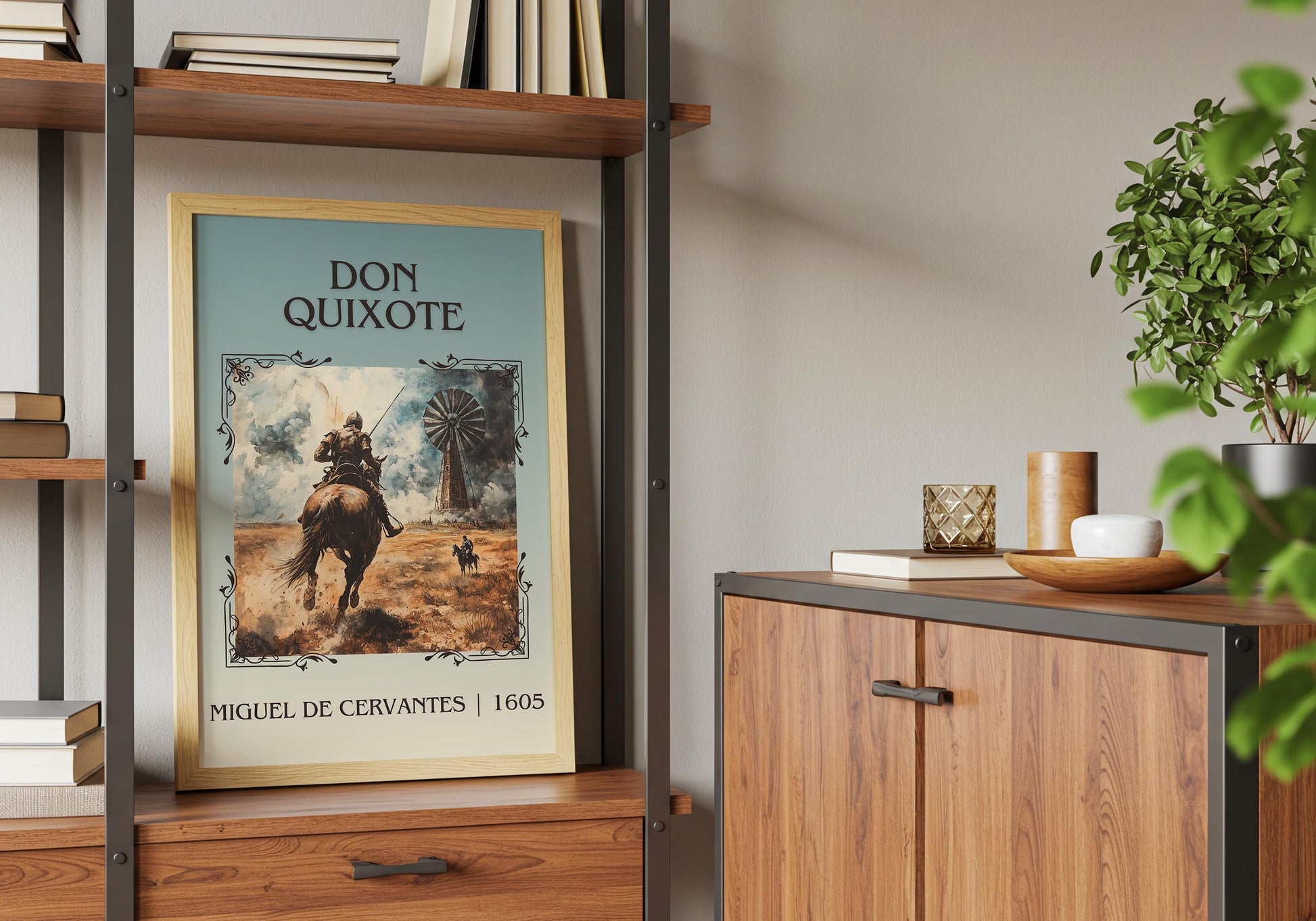 Don Quixote by Miguel De Cervantes High Quality Poster Print. Fast Delivery Wall Art. Author, Title Book/Novel Artwork Minimalist Gift