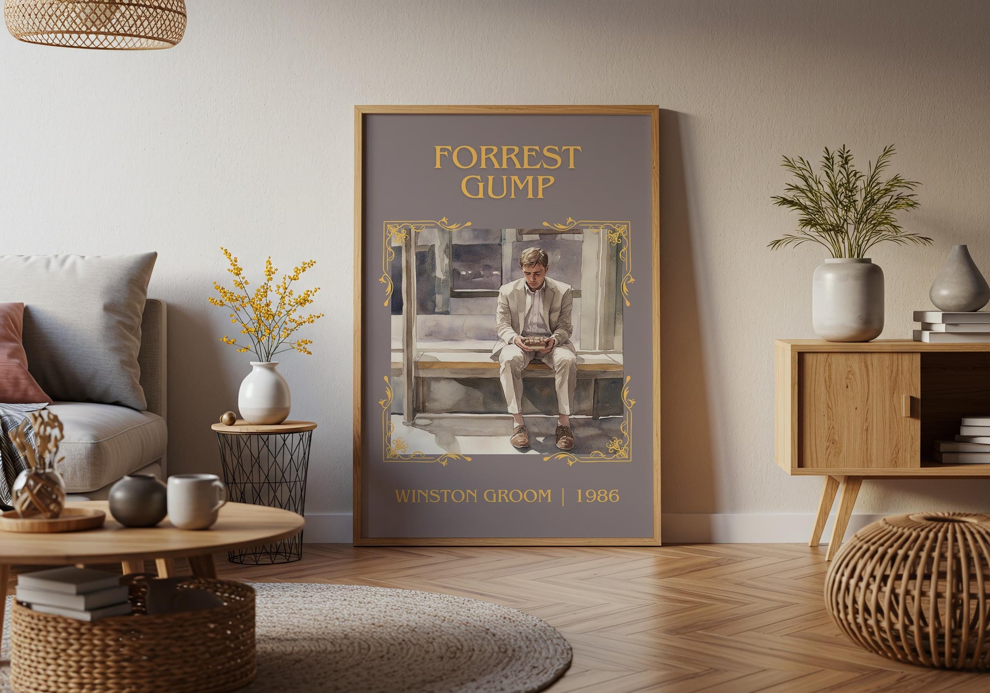 Forest Gump by Winston Groom High Quality Poster Print. Fast Delivery Wall Art. Author, Title Book/Novel Artwork Minimalist Gift Decor