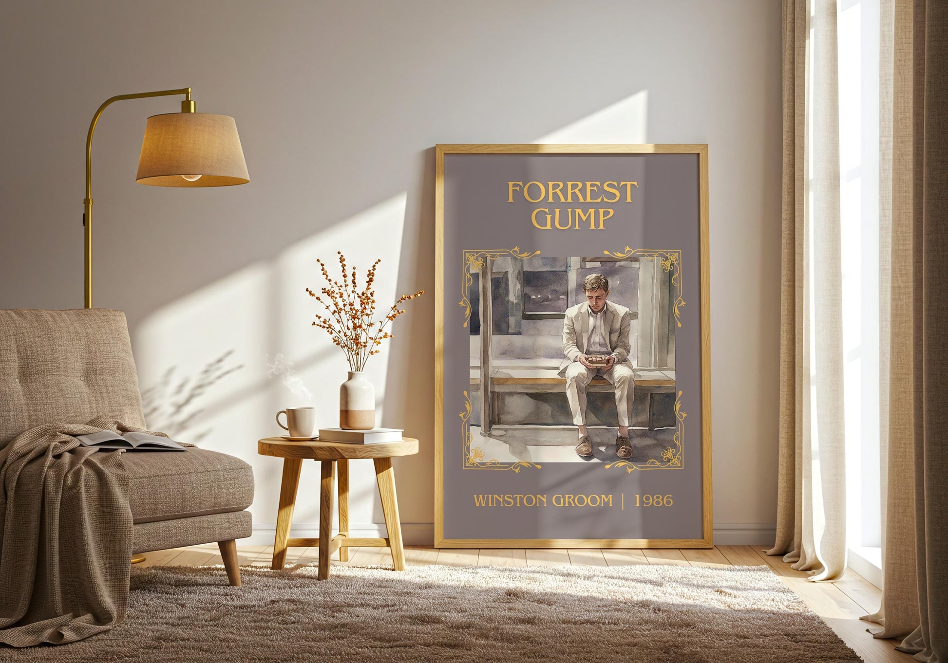 Forest Gump by Winston Groom High Quality Poster Print. Fast Delivery Wall Art. Author, Title Book/Novel Artwork Minimalist Gift Decor