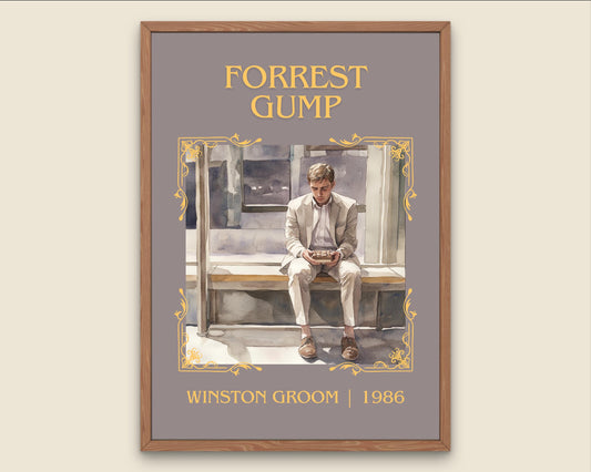 Forest Gump by Winston Groom High Quality Poster Print. Fast Delivery Wall Art. Author, Title Book/Novel Artwork Minimalist Gift Decor