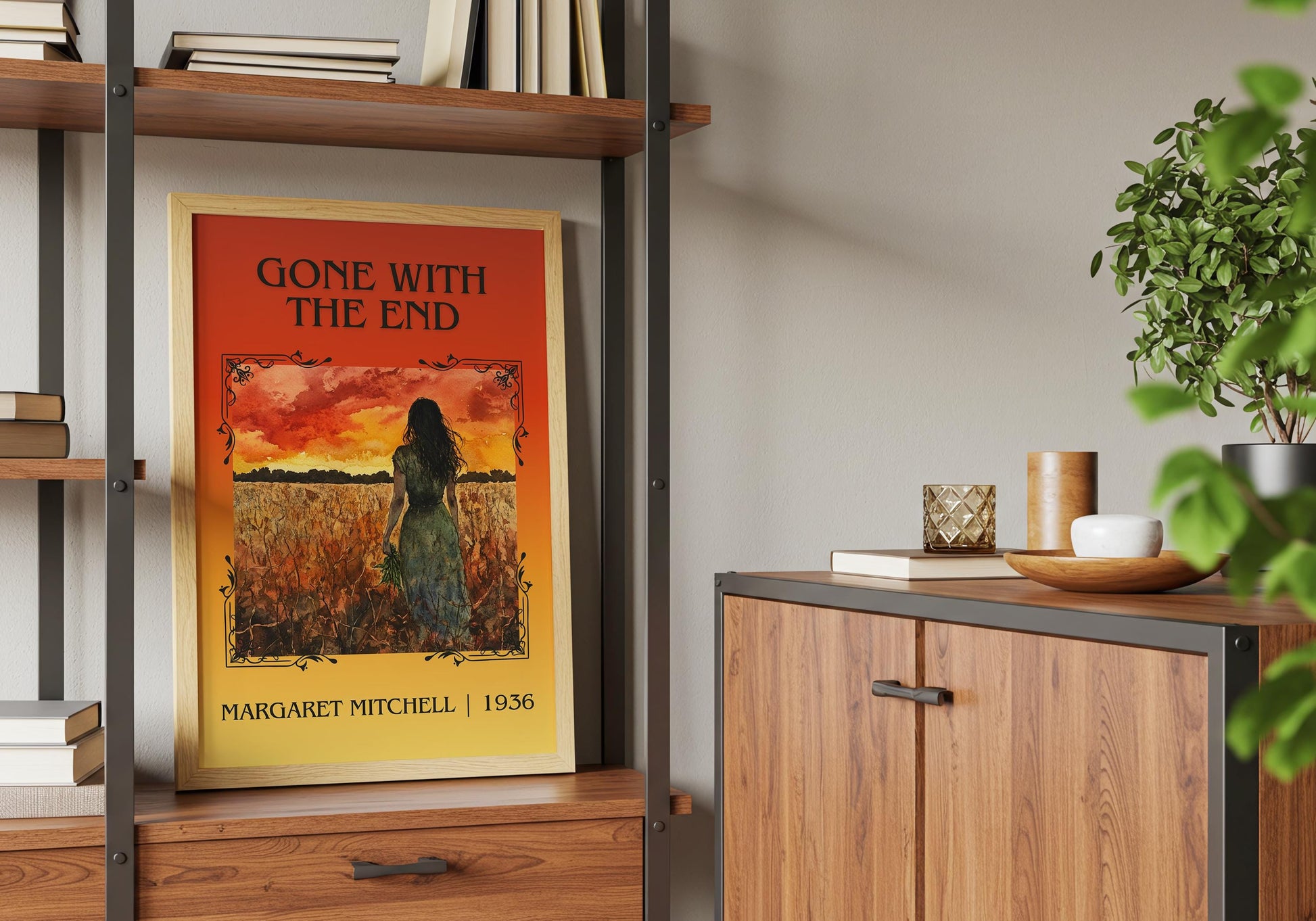 Gone With The End by Margaret Mitchell High Quality Poster Print. Fast Delivery Wall Art. Author, Title Book/Novel Artwork Minimalist Gift