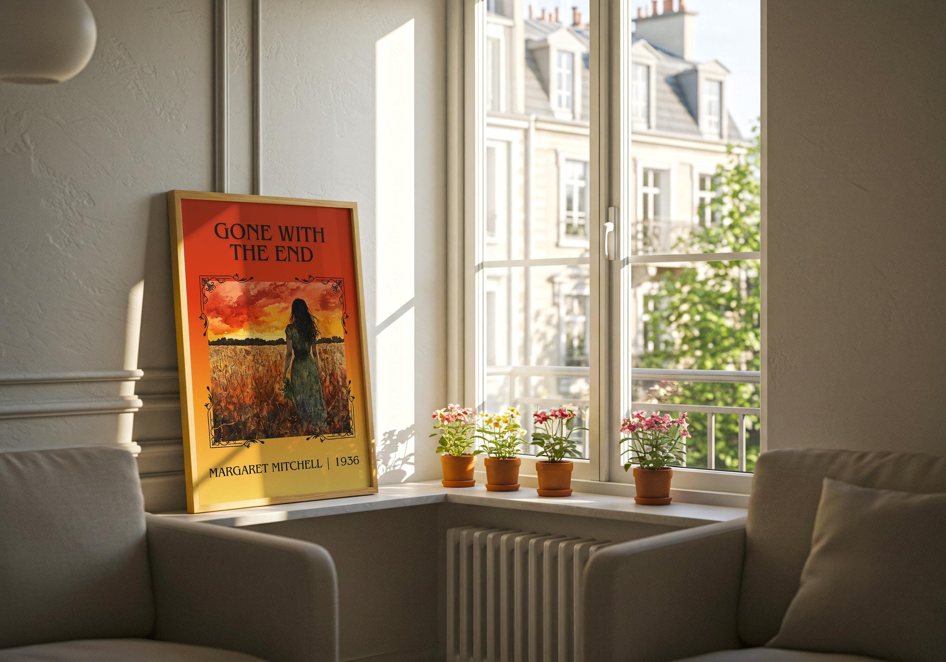 Gone With The End by Margaret Mitchell High Quality Poster Print. Fast Delivery Wall Art. Author, Title Book/Novel Artwork Minimalist Gift