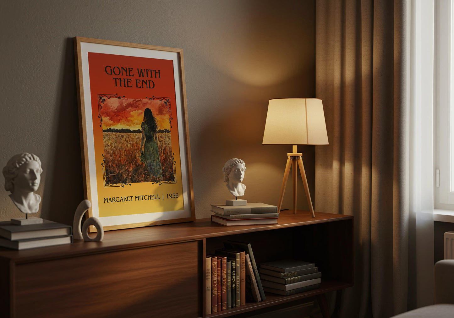 Gone With The End by Margaret Mitchell High Quality Poster Print. Fast Delivery Wall Art. Author, Title Book/Novel Artwork Minimalist Gift