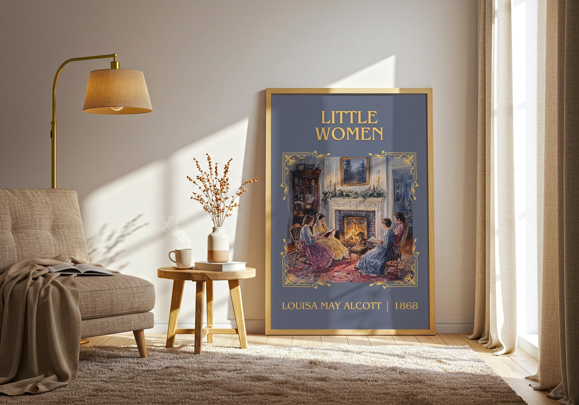 Little Women by Louisa May Alcott High Quality Poster Print. Fast Delivery Wall Art. Author, Title Book/Novel Artwork Minimalist Gift