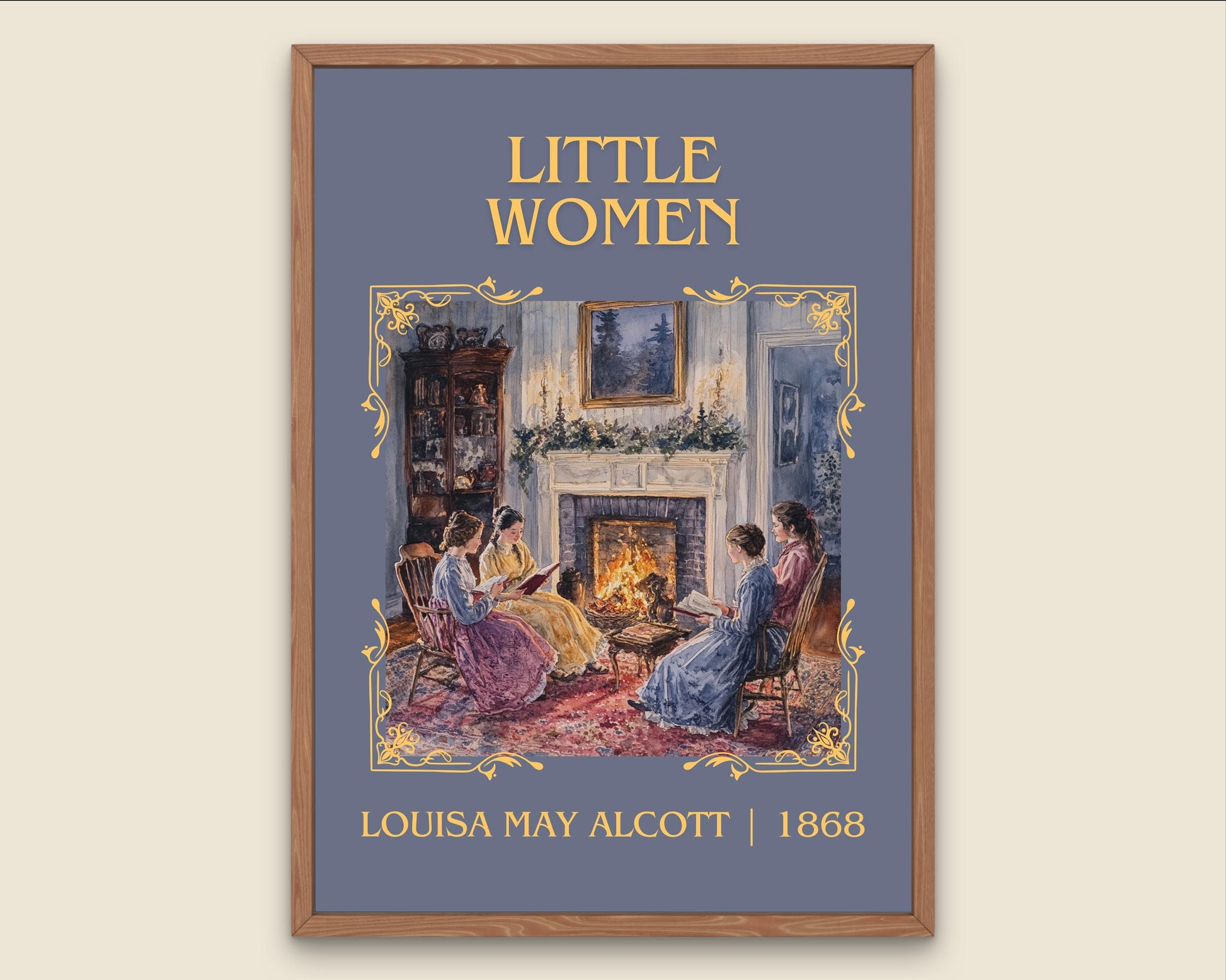 Little Women by Louisa May Alcott High Quality Poster Print. Fast Delivery Wall Art. Author, Title Book/Novel Artwork Minimalist Gift