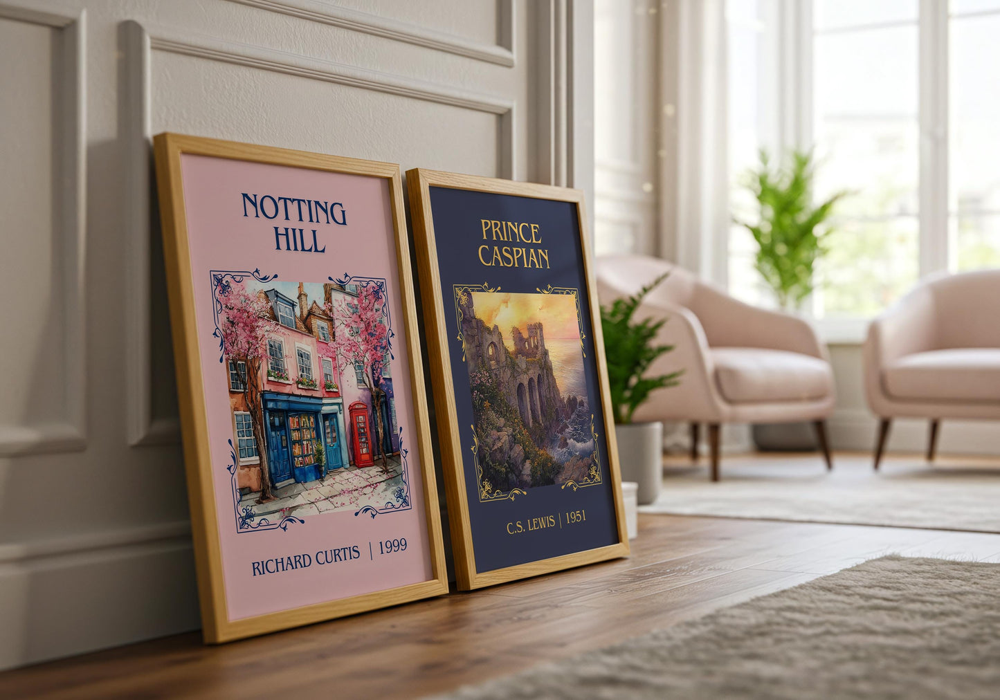 Notting Hill by Richard Curtis High Quality Poster Print.Fast Delivery Wall Art. Author, Title Book/Novel Artwork Minimalist Gift