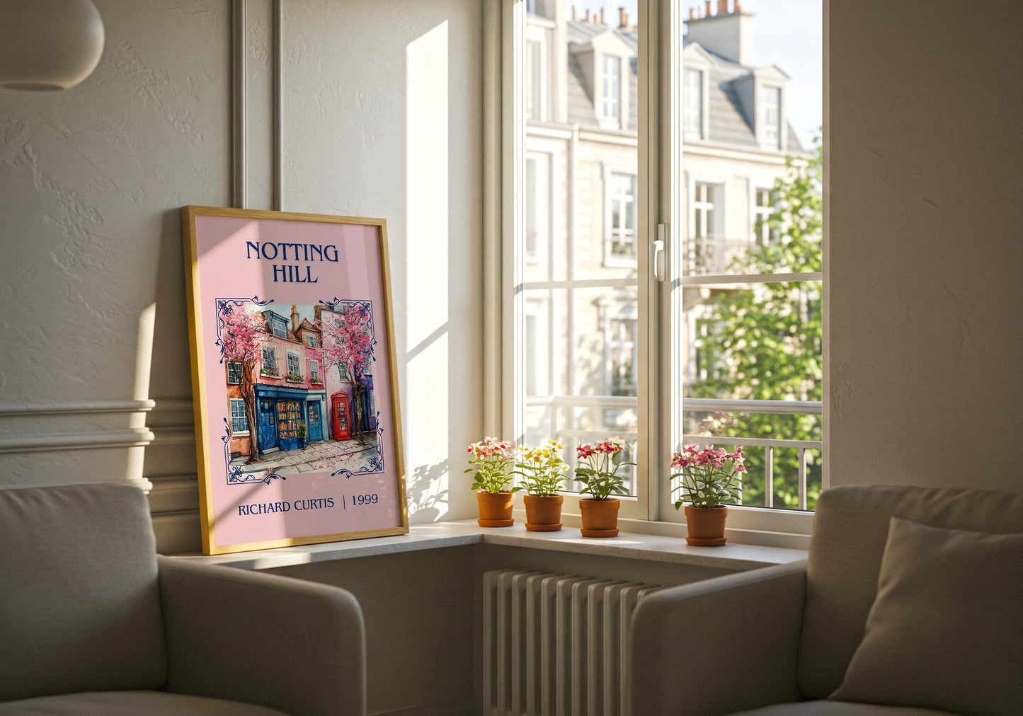 Notting Hill by Richard Curtis High Quality Poster Print.Fast Delivery Wall Art. Author, Title Book/Novel Artwork Minimalist Gift