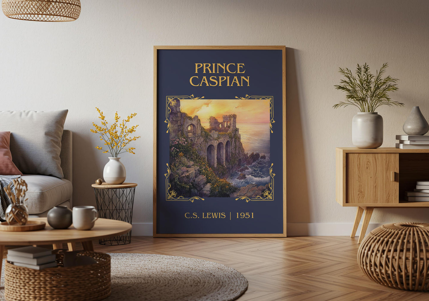 Prince Caspian by C.S. Lewis High Quality Poster Print.Fast Delivery Wall Art. Author, Title Book/Novel Artwork Minimalist Gift Art