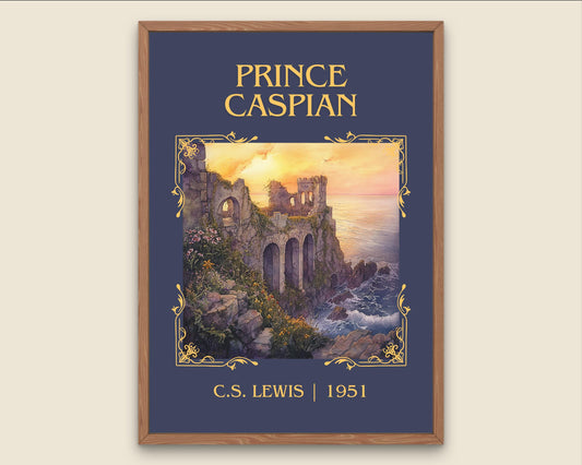 Prince Caspian by C.S. Lewis High Quality Poster Print.Fast Delivery Wall Art. Author, Title Book/Novel Artwork Minimalist Gift Art