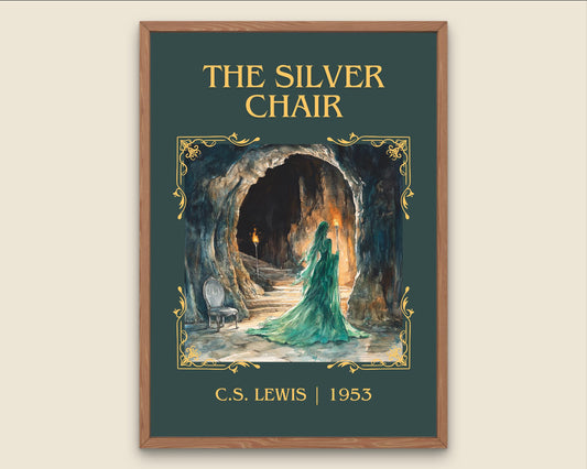The Silver Chair by C.S. Lewis High Quality Poster Print.Fast Delivery Wall Art. Author, Title Book Artwork Minimalist Home Decor Gift