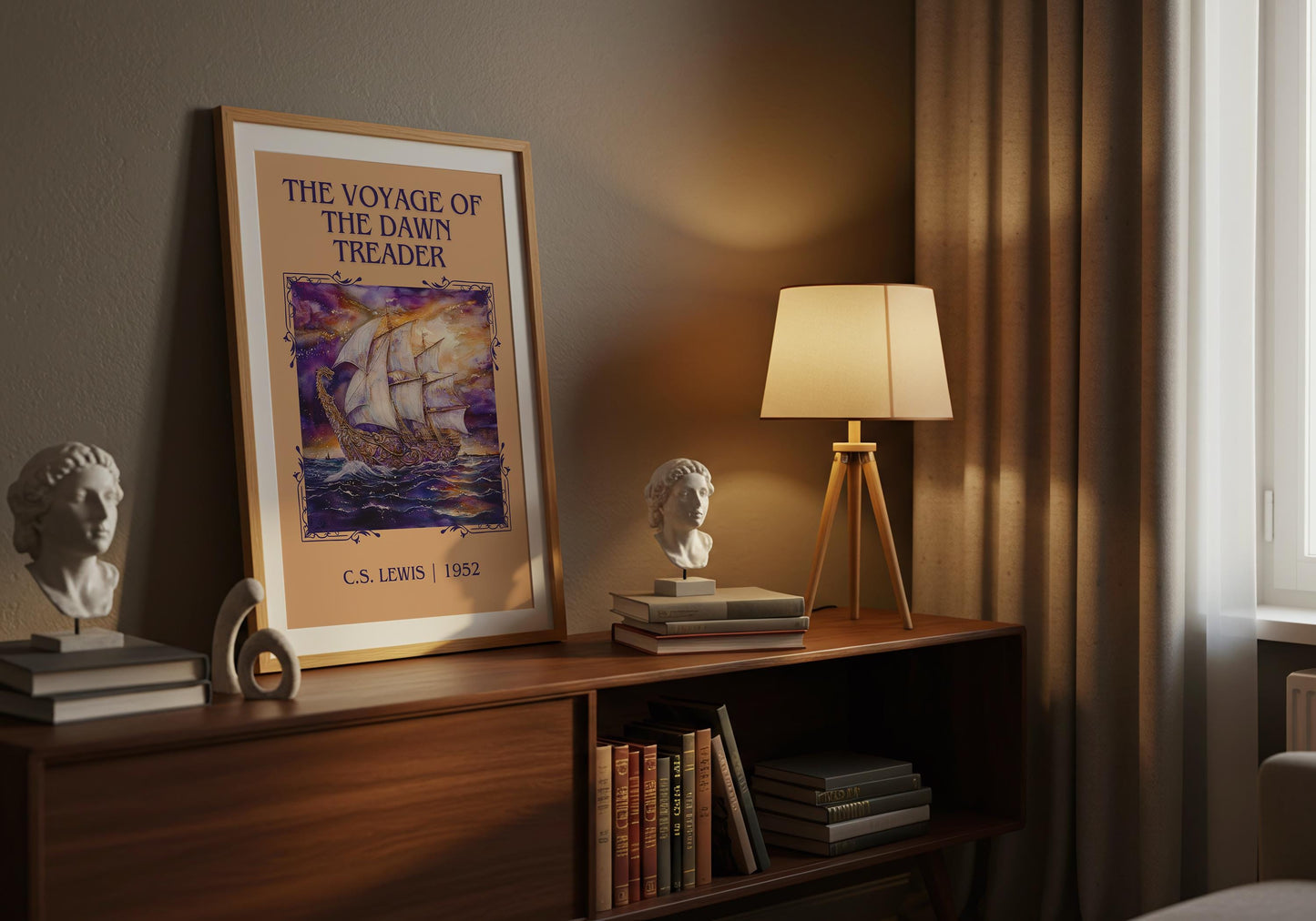 The Voyage Of The Dawn Treader by C.S. Lewis High Quality Poster Print.Fast Delivery Wall Art. Author, Title Book/Novel Artwork Minimalist