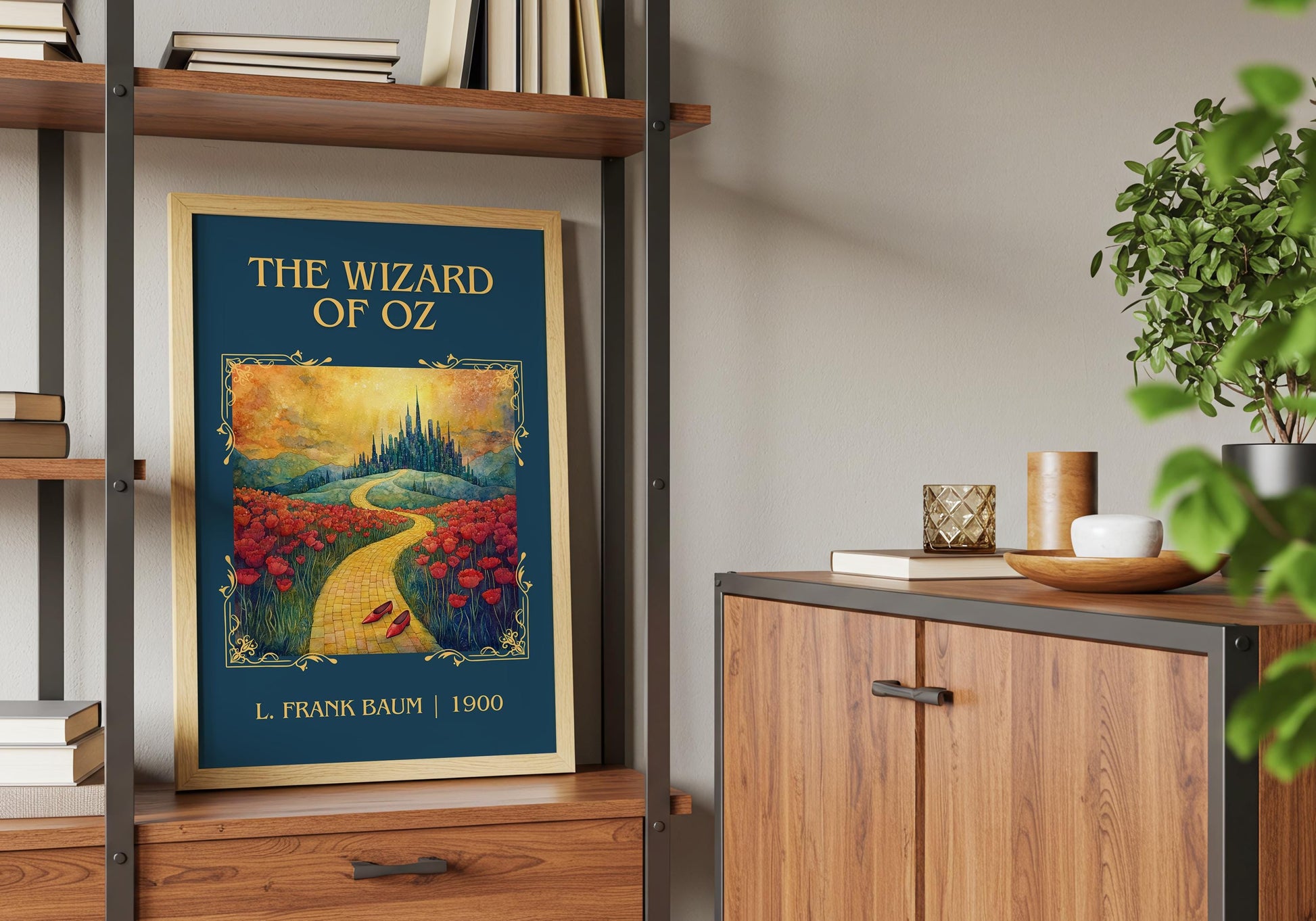 The Wizard Of Oz by L. Frank Baum High Quality Poster Print.Fast Delivery Wall Art. Author, Title Book/Novel Artwork Minimalist Gift Movie
