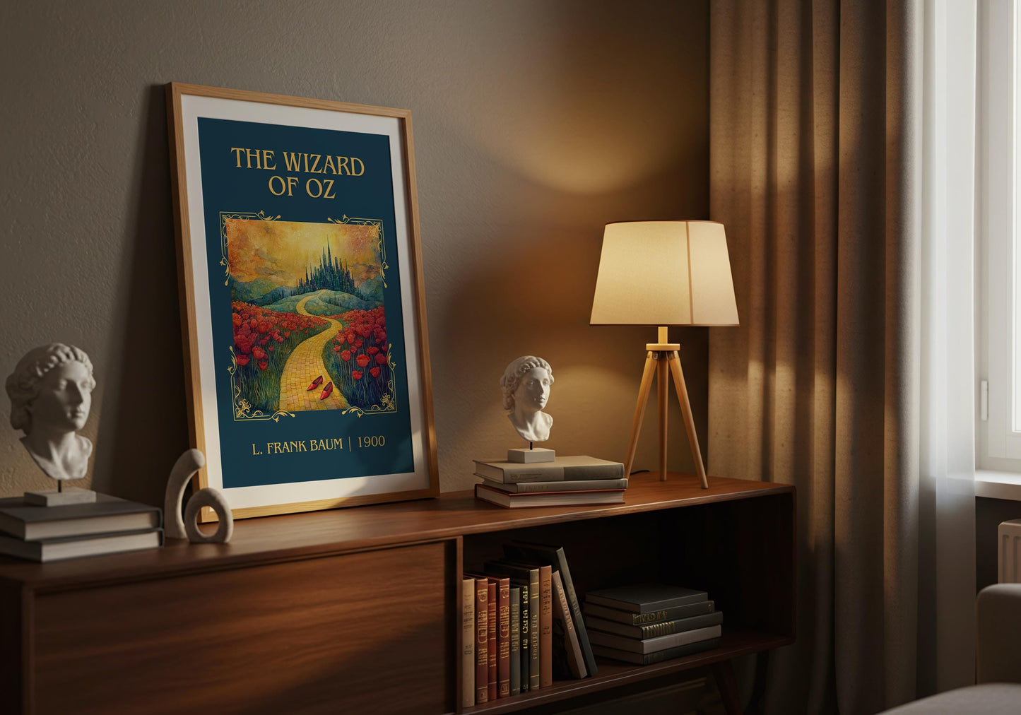 The Wizard Of Oz by L. Frank Baum High Quality Poster Print.Fast Delivery Wall Art. Author, Title Book/Novel Artwork Minimalist Gift Movie