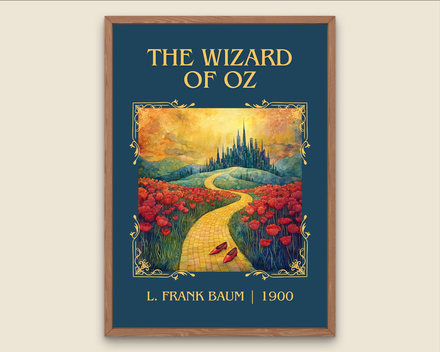 The Wizard Of Oz by L. Frank Baum High Quality Poster Print.Fast Delivery Wall Art. Author, Title Book/Novel Artwork Minimalist Gift Movie