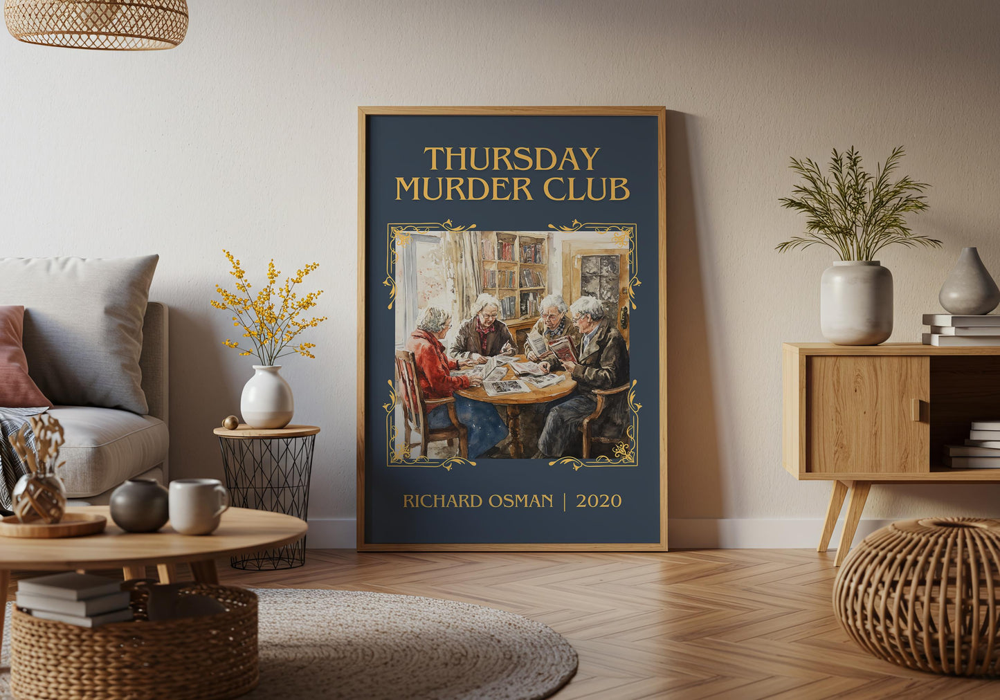 Thursday Murder Club by Richard Osman High Quality Poster Print.Fast Delivery Wall Art. Author/Title Book Artwork Minimalist Home Decor Gift