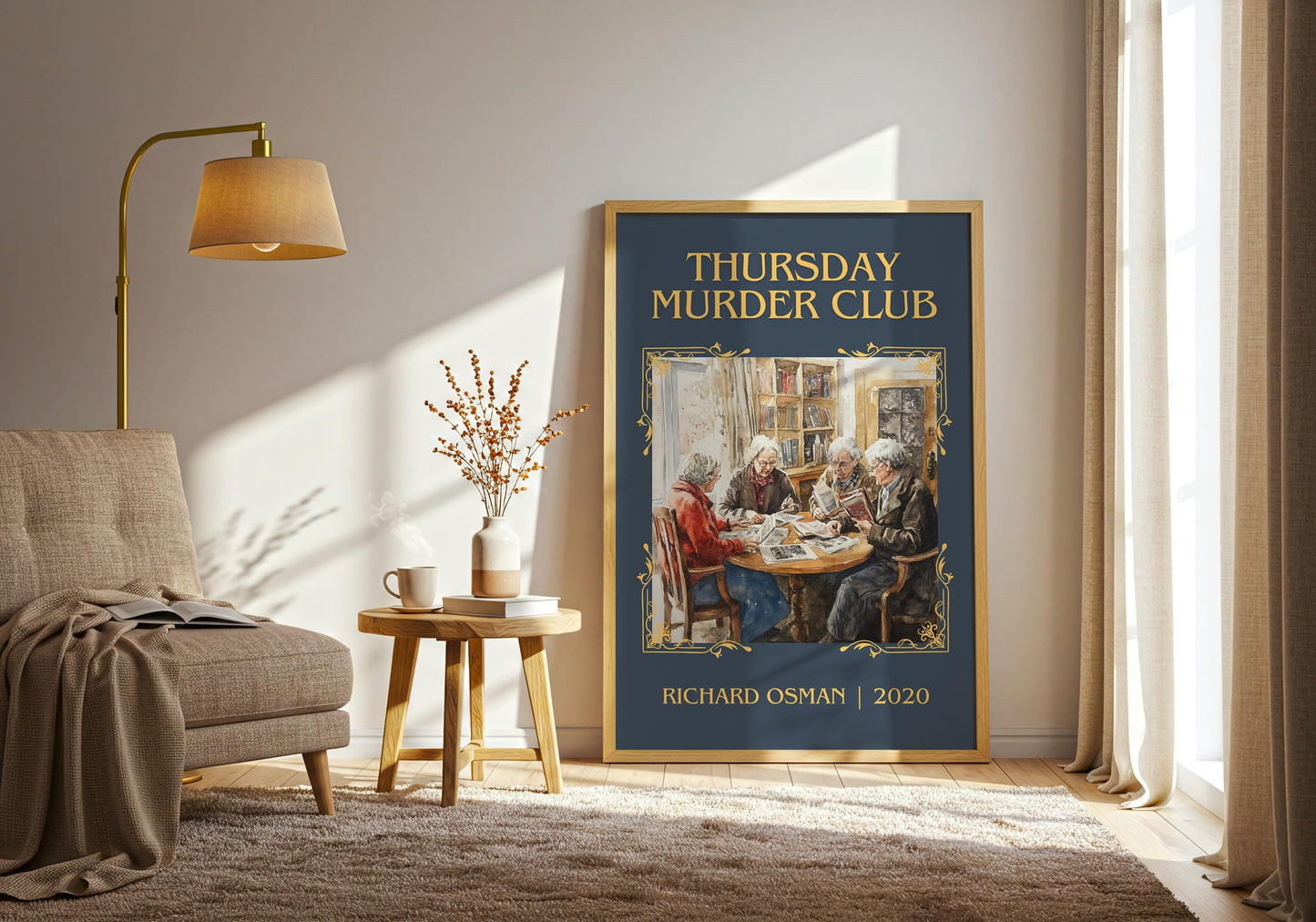 Thursday Murder Club by Richard Osman High Quality Poster Print.Fast Delivery Wall Art. Author/Title Book Artwork Minimalist Home Decor Gift