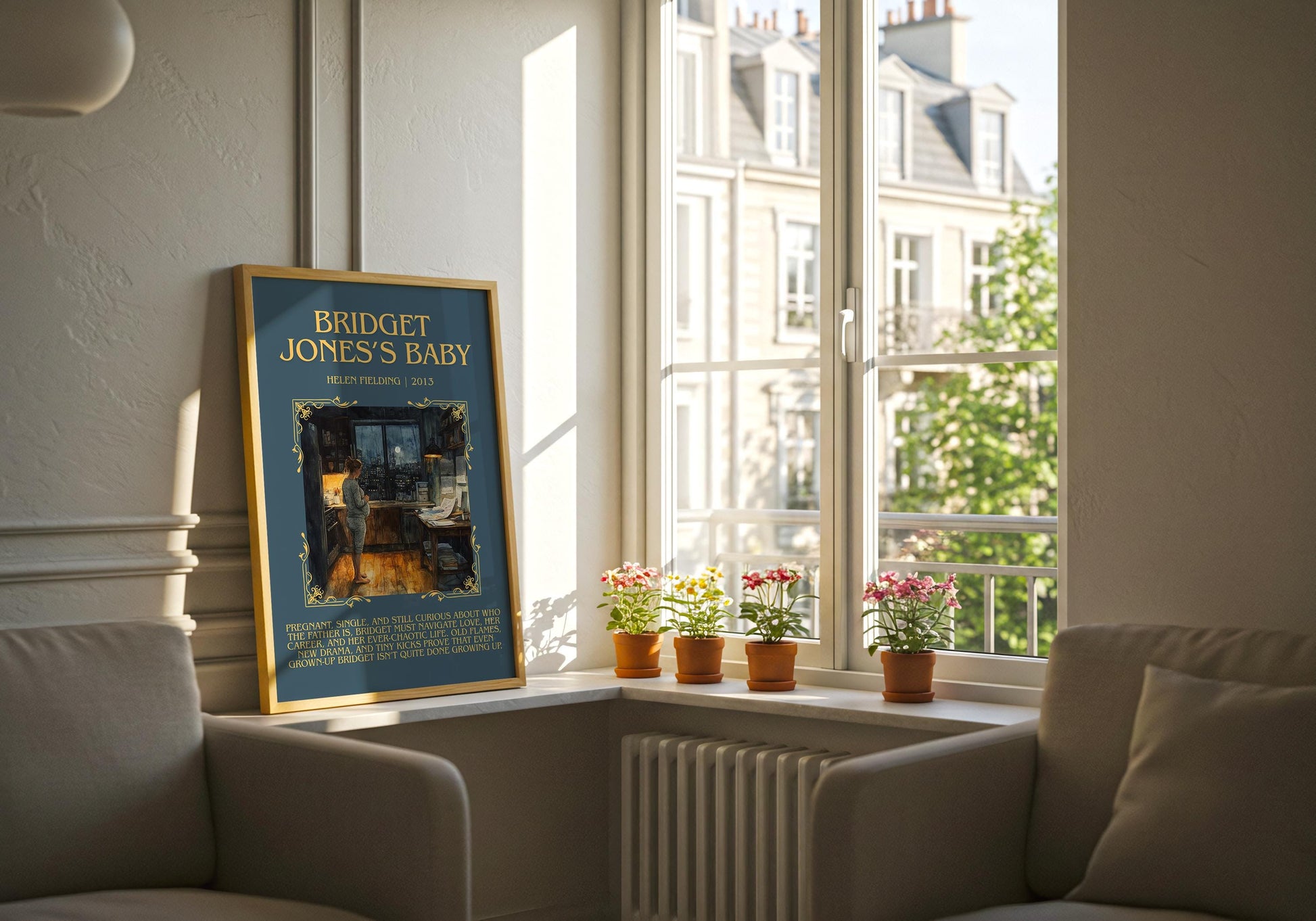 Bridget Jones's Baby by Helen Fielding Descriptive, High Quality Poster Print.Free Delivery Wall Art.Author&Blurb Book Library Nook Gift