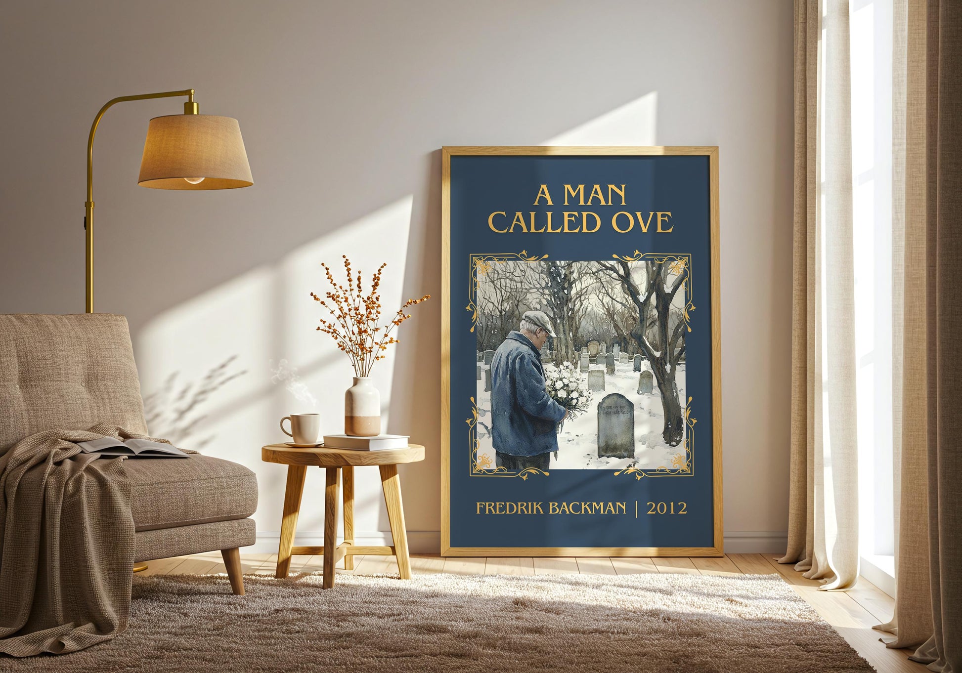A Man Called Ove by Fredrik Backman High Quality Poster Print. Fast, Free Delivery Wall Art. Author, Title Book/Novel Artwork-Minimalist