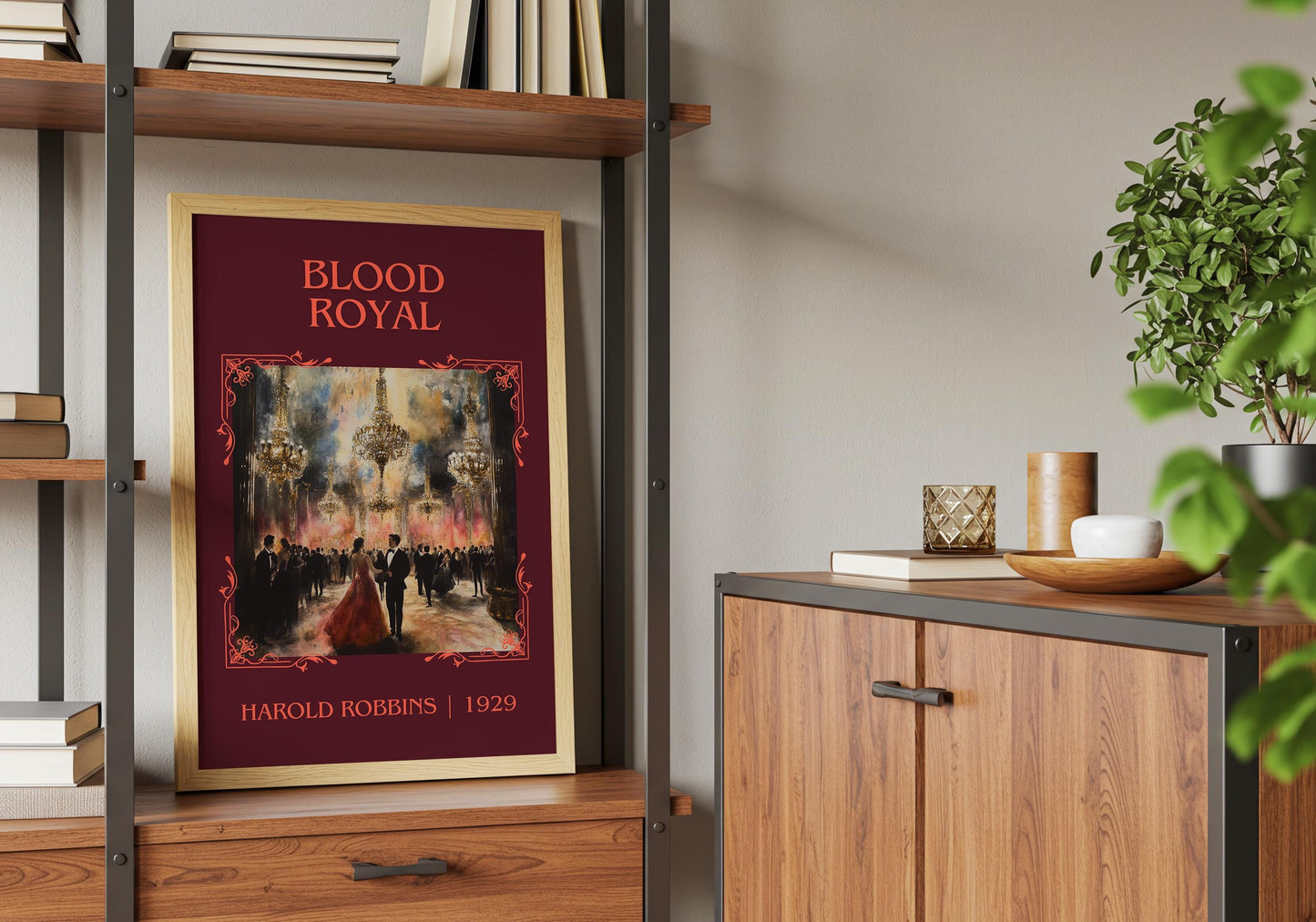 Blood Royal by Harold Robbins High Quality Poster Print. Fast, Free Delivery Wall Art. Author, Title Book/Novel Artwork-Minimalist