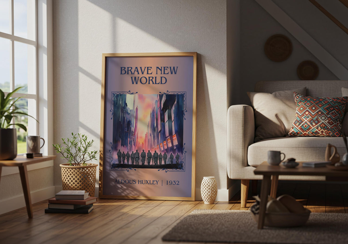Brave New World by Aldous Huxley High Quality Poster Print. Fast, Free Delivery Wall Art. Author, Title Book/Novel Artwork-Minimalist