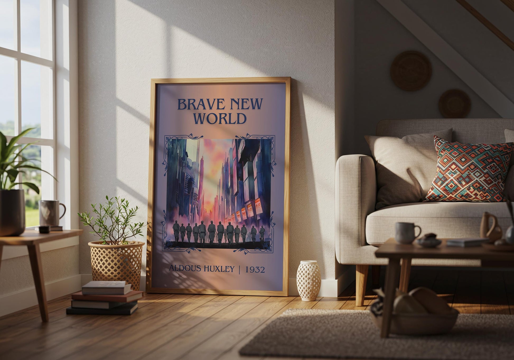 Brave New World by Aldous Huxley High Quality Poster Print. Fast, Free Delivery Wall Art. Author, Title Book/Novel Artwork-Minimalist