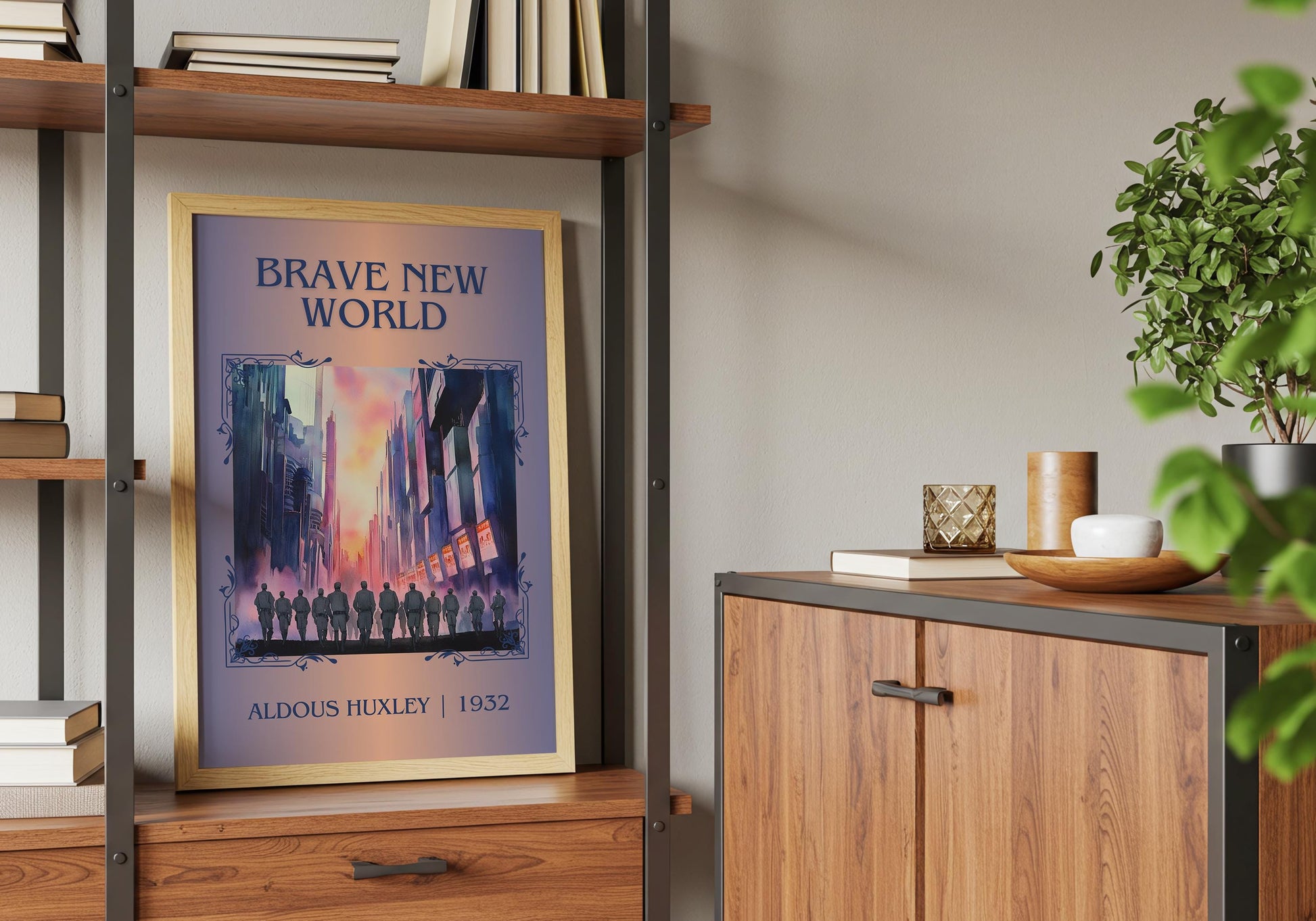 Brave New World by Aldous Huxley High Quality Poster Print. Fast, Free Delivery Wall Art. Author, Title Book/Novel Artwork-Minimalist