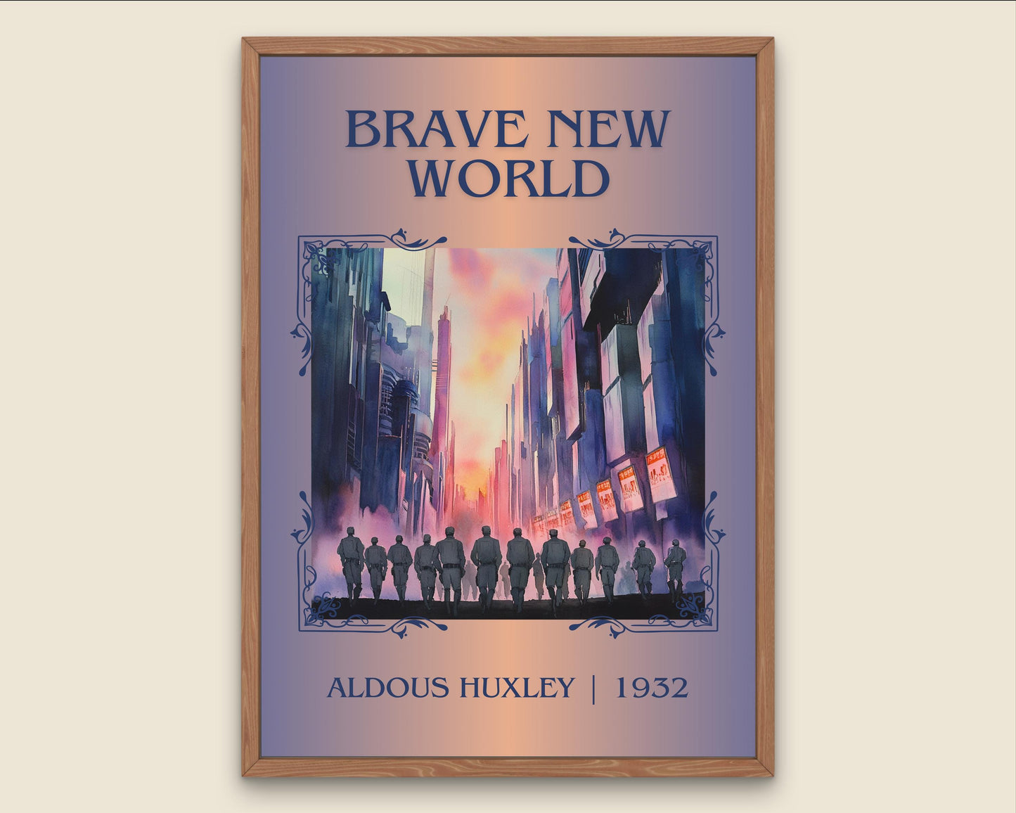 Brave New World by Aldous Huxley High Quality Poster Print. Fast, Free Delivery Wall Art. Author, Title Book/Novel Artwork-Minimalist