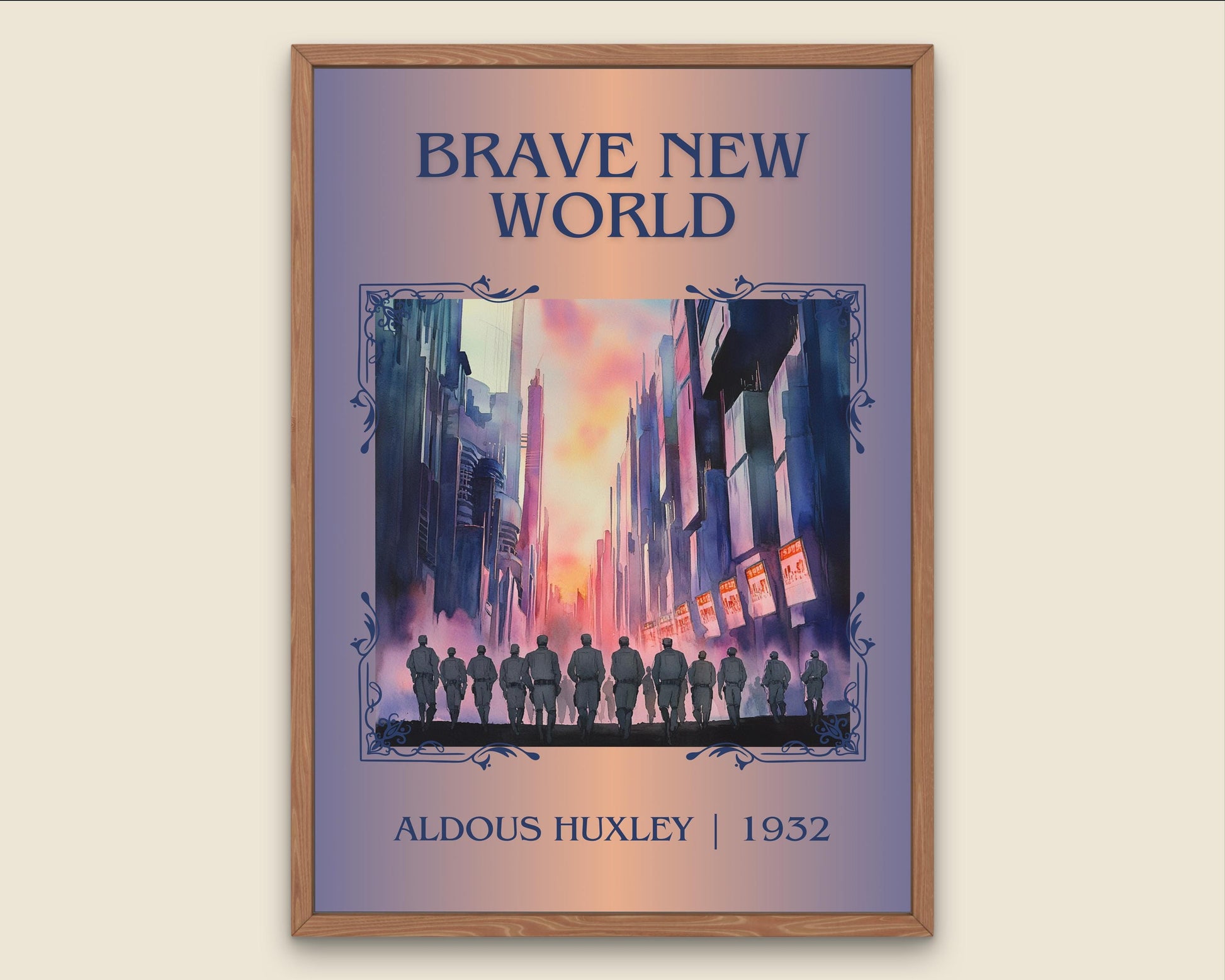 Brave New World by Aldous Huxley High Quality Poster Print. Fast, Free Delivery Wall Art. Author, Title Book/Novel Artwork-Minimalist