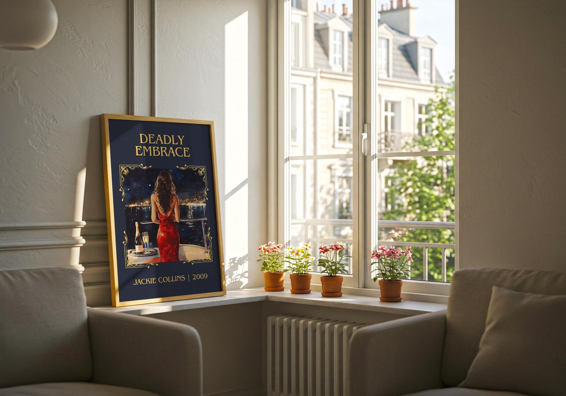 Deadly Embrace by Jackie Collins High Quality Poster Print. Fast, Free Delivery Wall Art. Author, Title Book/Novel Artwork-Minimalist