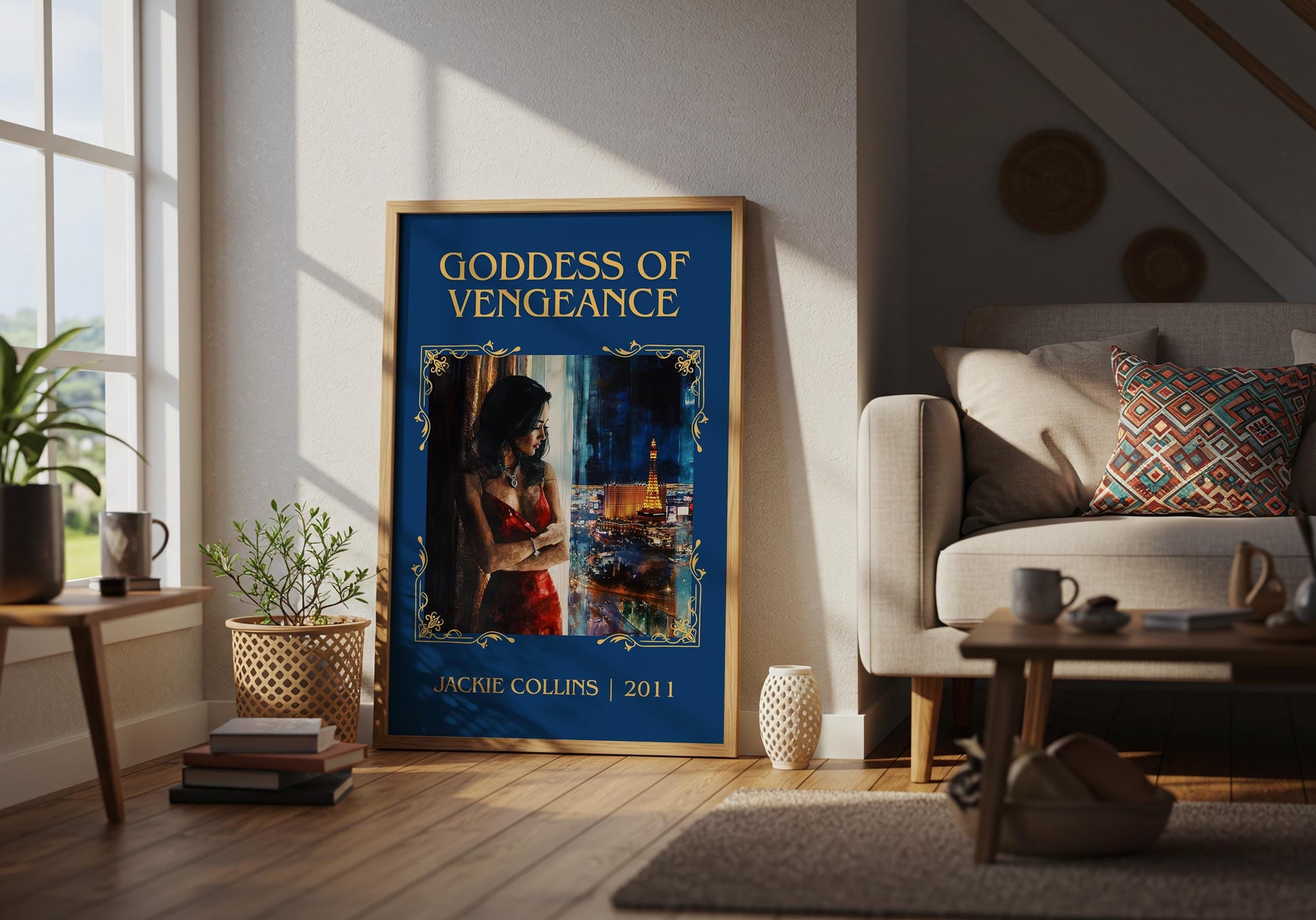 Goddess Of Vengeance by Jackie Collins High Quality Poster Print. Fast, Free Delivery Wall Art. Author-Title Book Artwork-Minimalist Nook