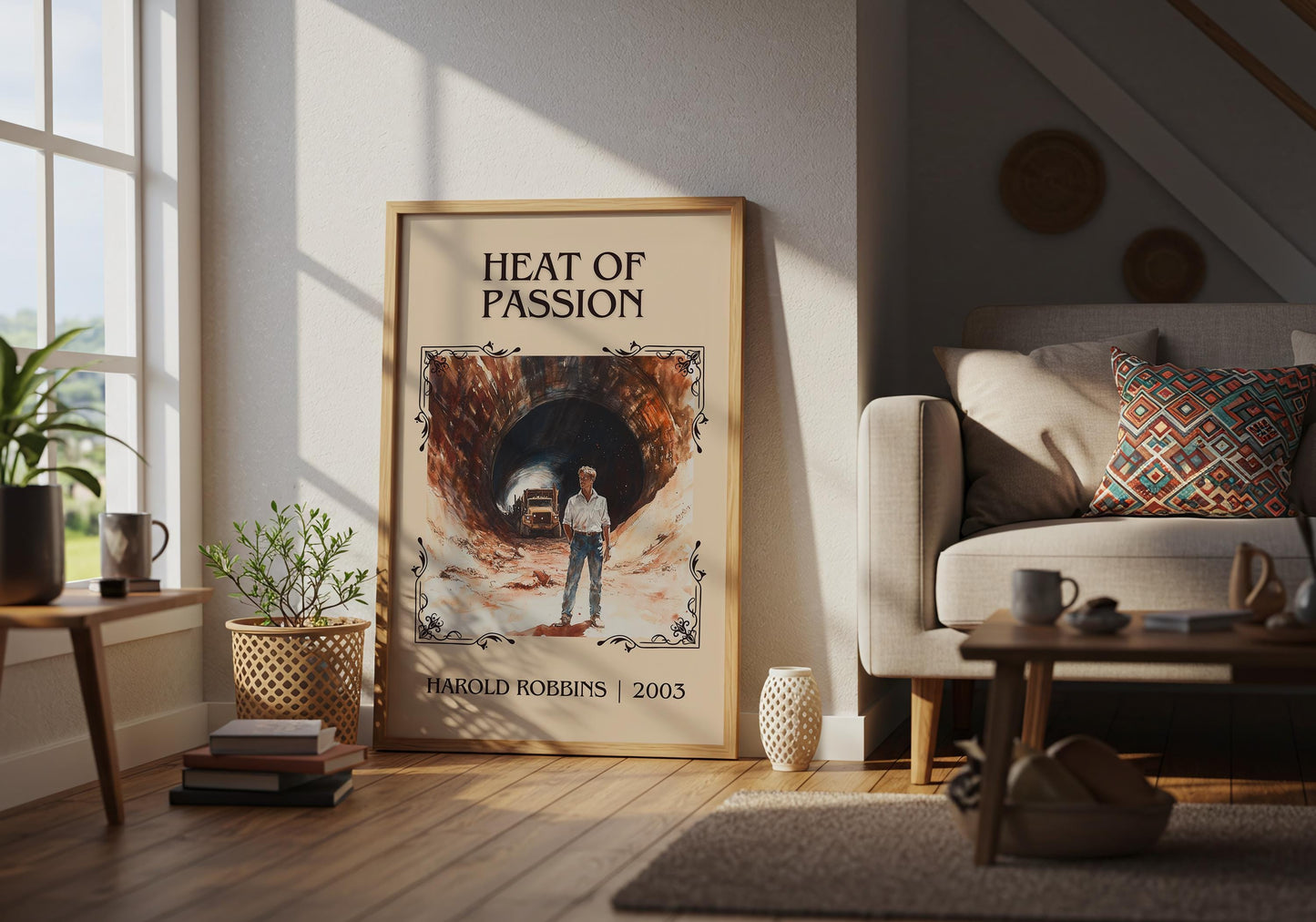 Heat Of Passion by Harold Robbins High Quality Poster Print. Fast, Free Delivery Wall Art. Author-Title Book Artwork-Minimalist Nook Gift