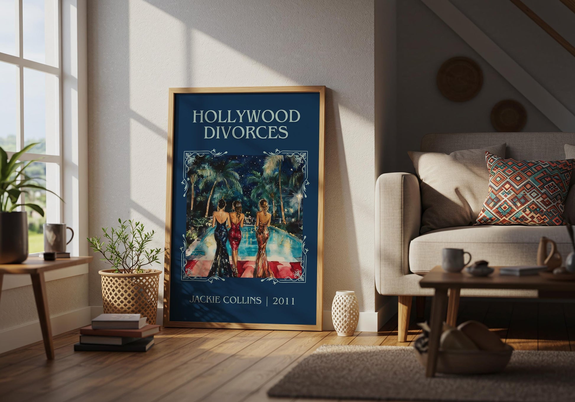 Hollywood Divorces by Jackie Collins High Quality Poster Print. Fast, Free Delivery Wall Art. Author-Title Book Artwork-Minimalist Nook