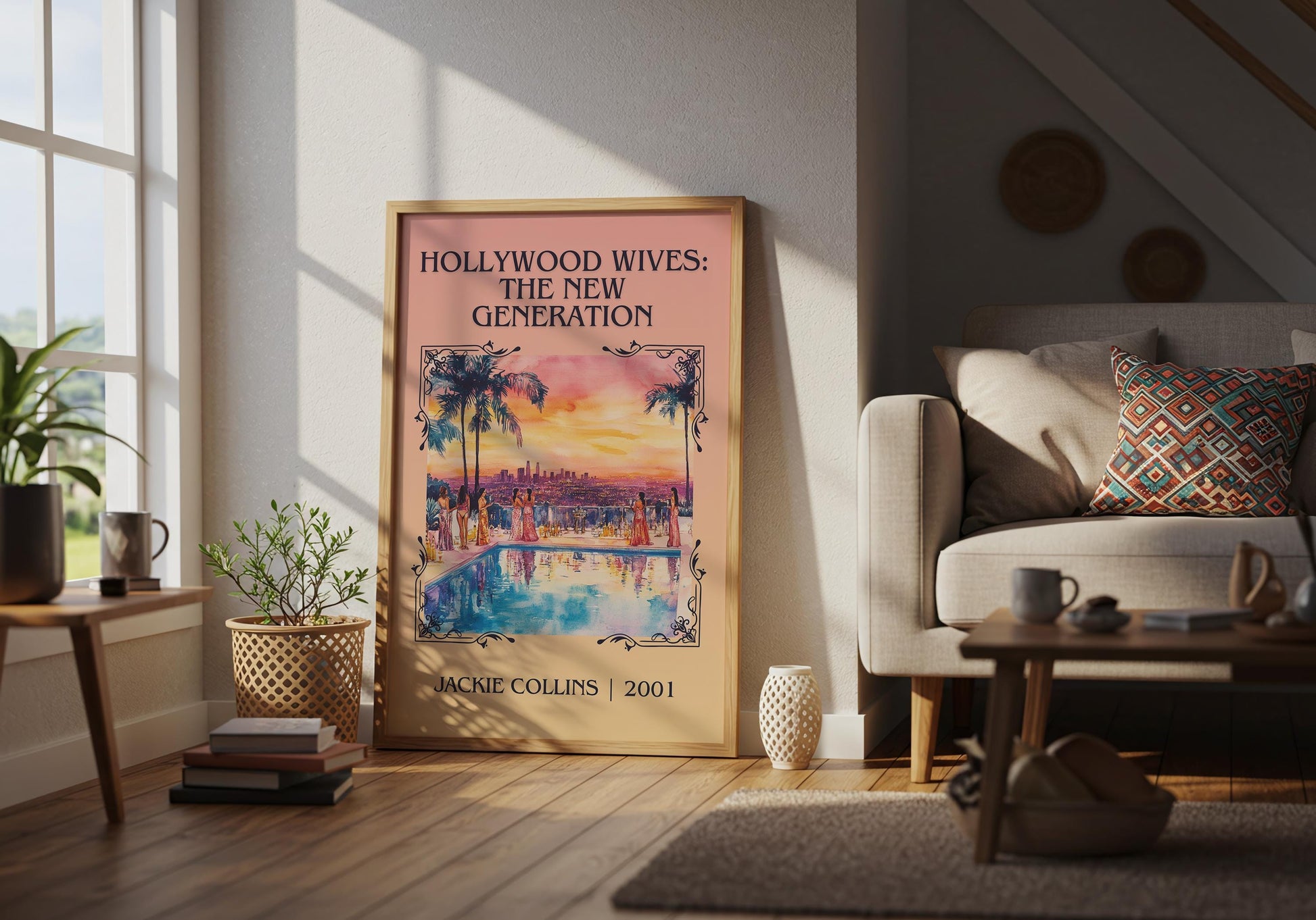 Hollywood Wives: The New Generation by Jackie Collins High Quality Poster Print. Fast, Free Delivery Wall Art. Book Artwork-Minimalist Gift