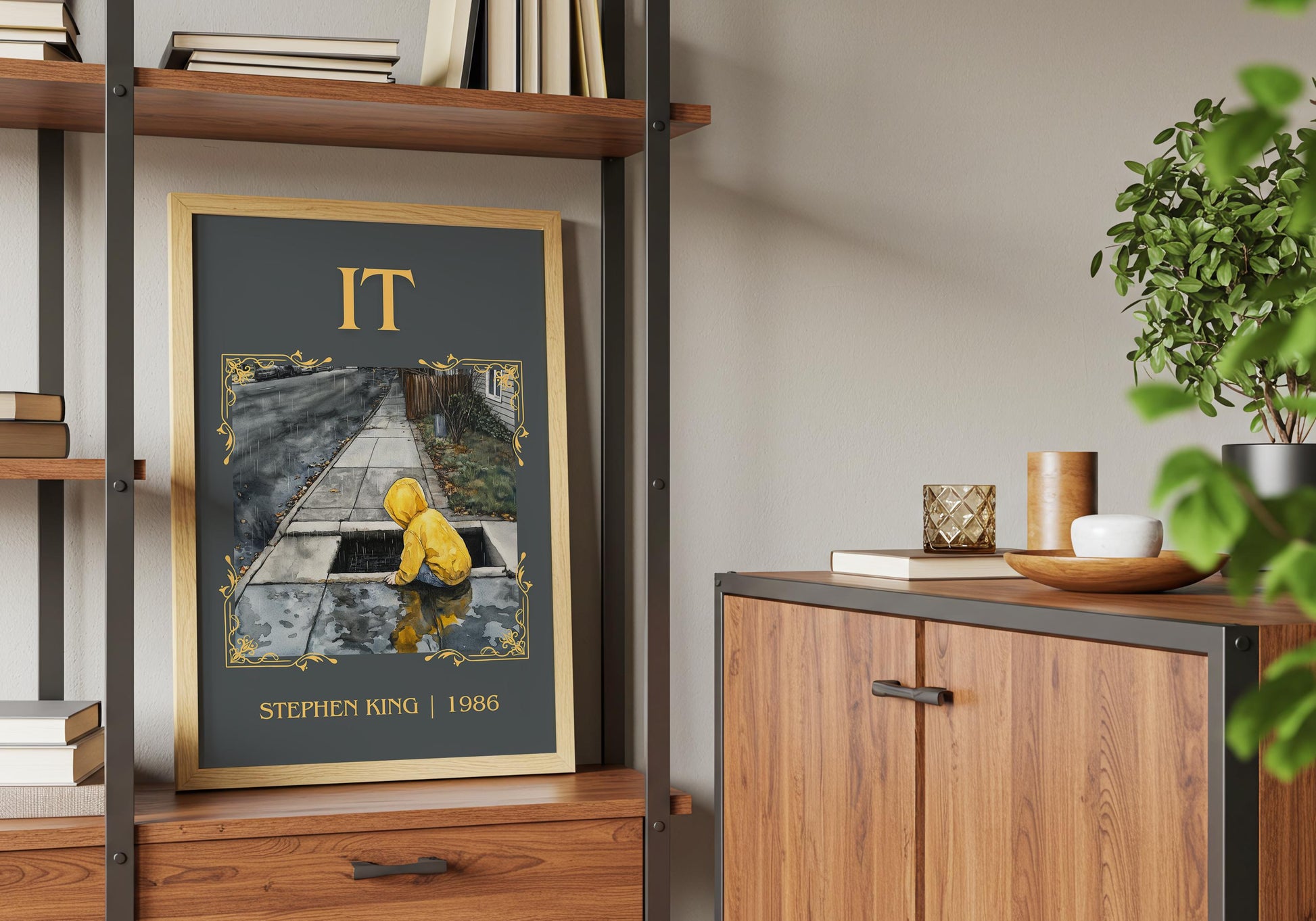 IT by Stephen King High Quality Poster Print. Fast, Free Delivery Wall Art. Author Book Artwork-Minimalist Gift Library