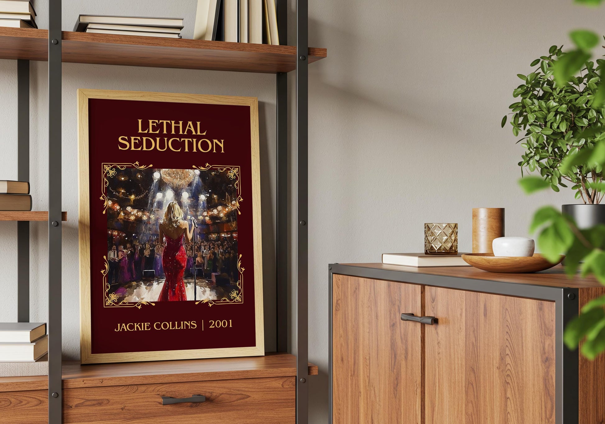 Lethal Seduction by Jackie Collins High Quality Poster Print. Fast, Free Delivery Wall Art. Author Book Artwork-Minimalist Gift