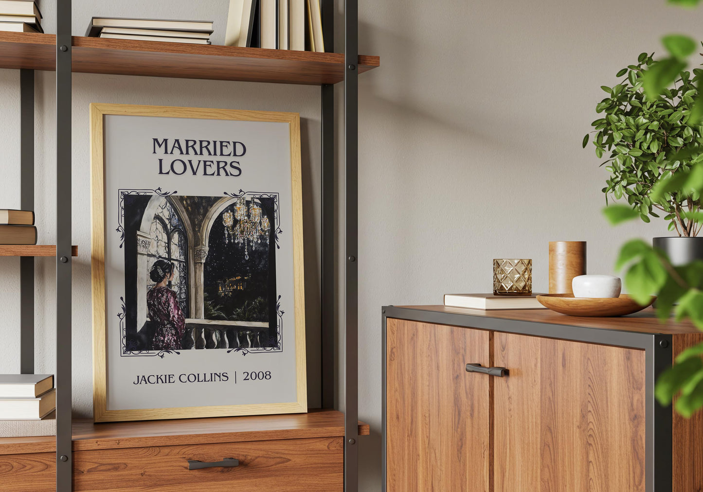 Married Lovers by Jackie Collins High Quality Poster Print. Fast, Free Delivery Wall Art. Author Book Artwork-Minimalist Gift