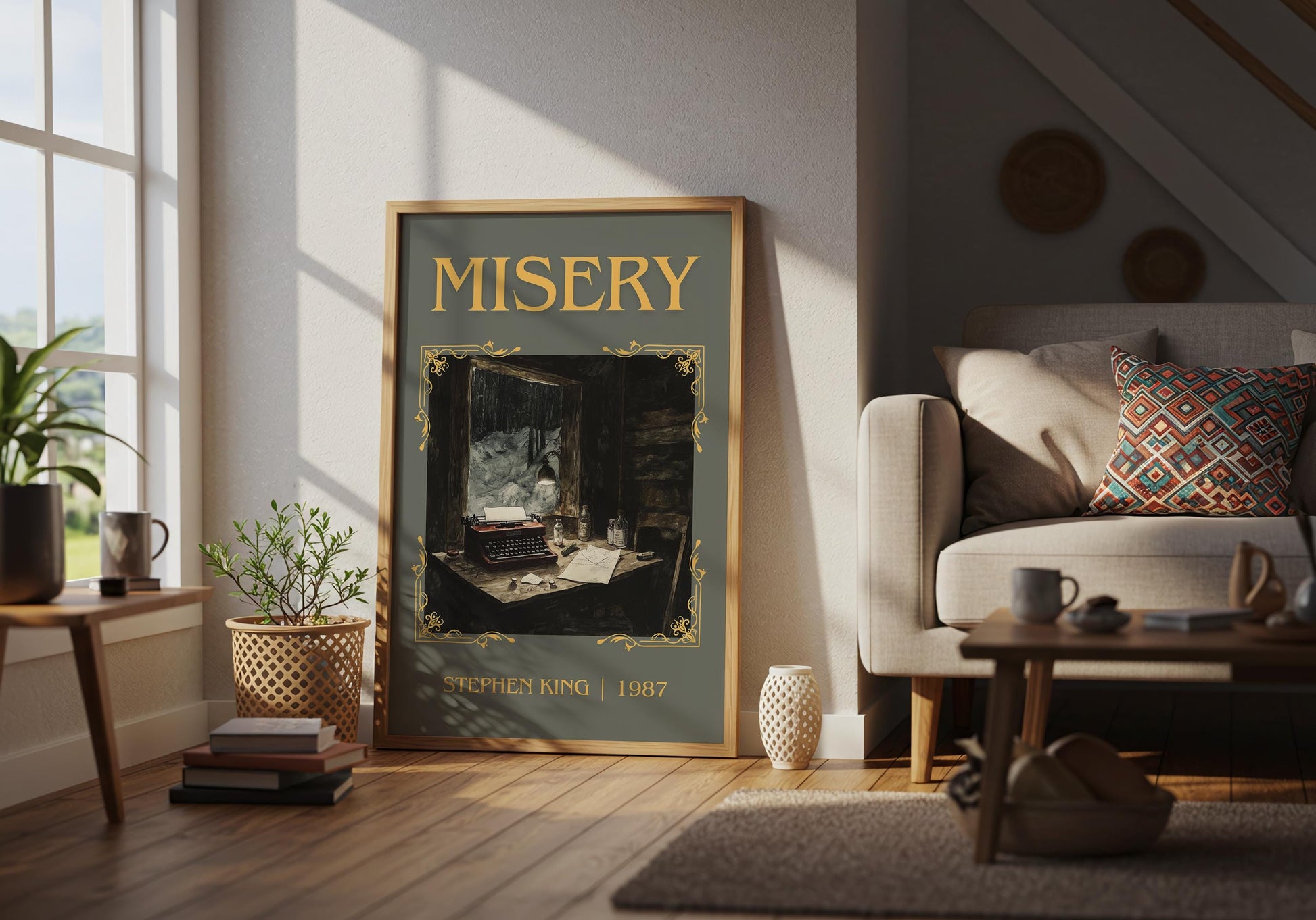 Misery by Stephen King High Quality Poster Print. Fast, Free Delivery Wall Art. Author Book Artwork-Minimalist Gift Library Nook Art