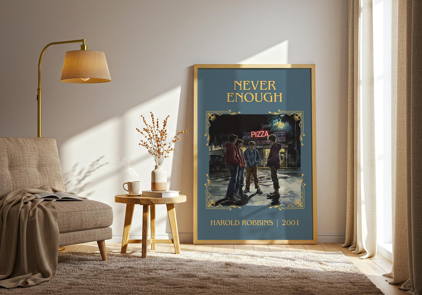 Never Enough by Harold Robbins High Quality Poster Print. Fast, Free Delivery Wall Art. Author Book Artwork-Minimalist Gift Library Nook Art