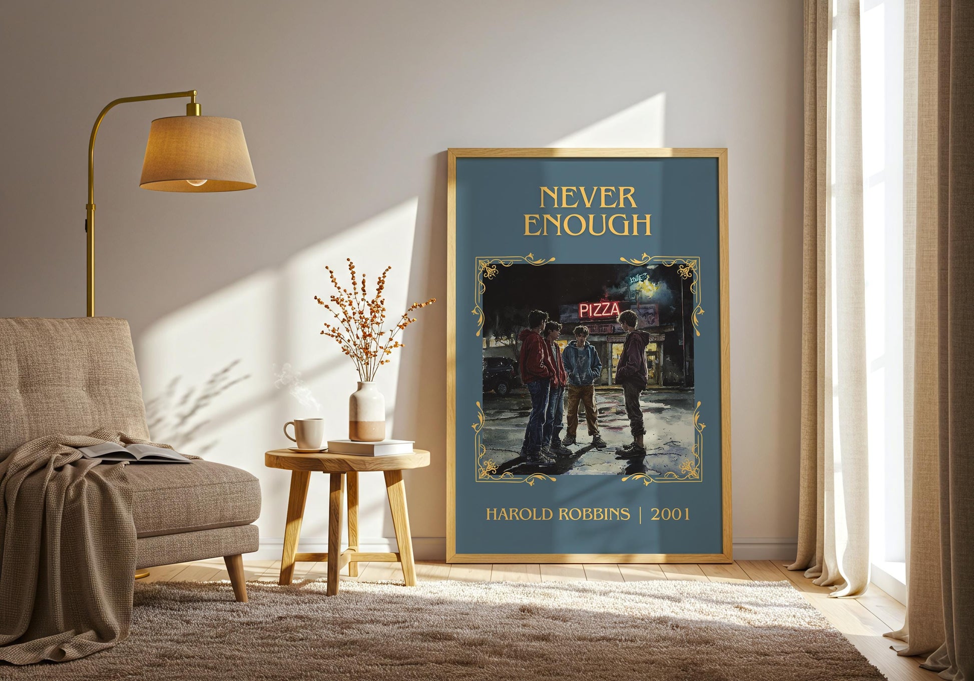 Never Enough by Harold Robbins High Quality Poster Print. Fast, Free Delivery Wall Art. Author Book Artwork-Minimalist Gift Library Nook Art