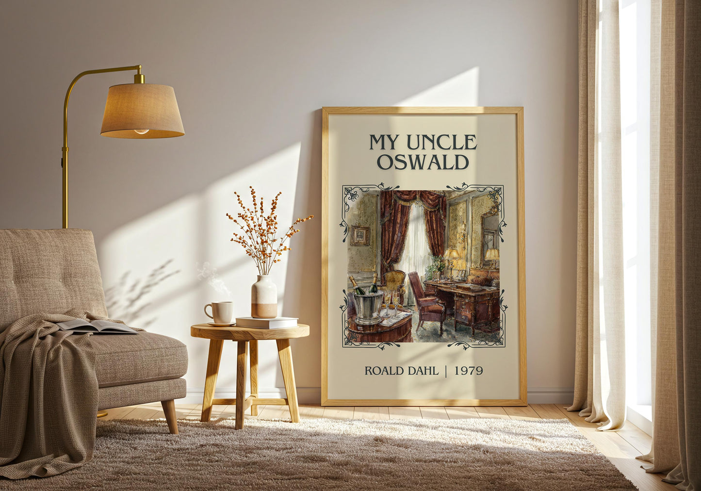My Uncle Oswald by Roald Dahl High Quality Poster Print. Free Delivery Wall Art. Author&Title Graphic Book Minimalist Home