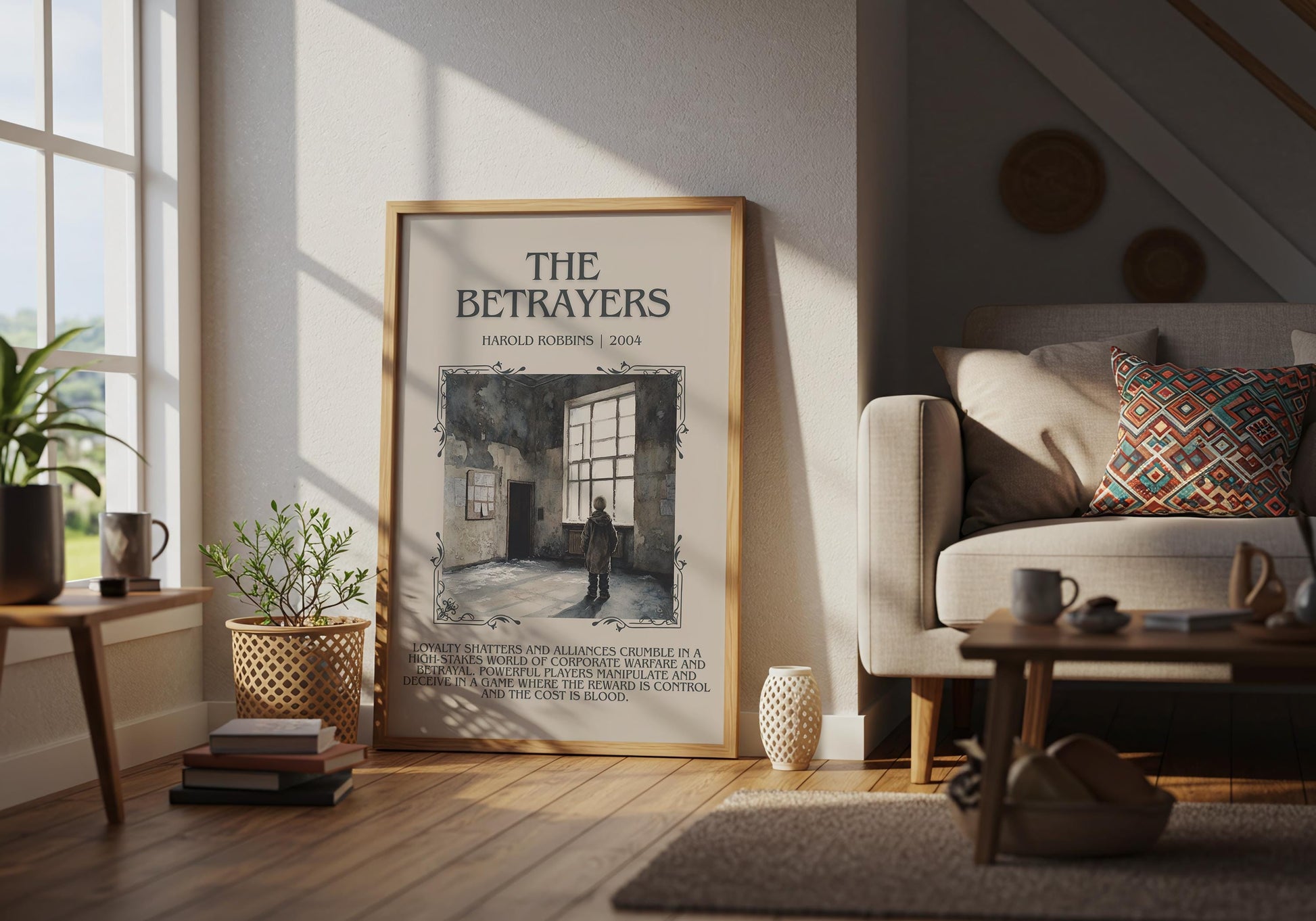 The Betrayers by Harold Robbins Descriptive, High Quality Poster Print.Free Delivery Wall Art.Author&Blurb Book Nook Gift Library