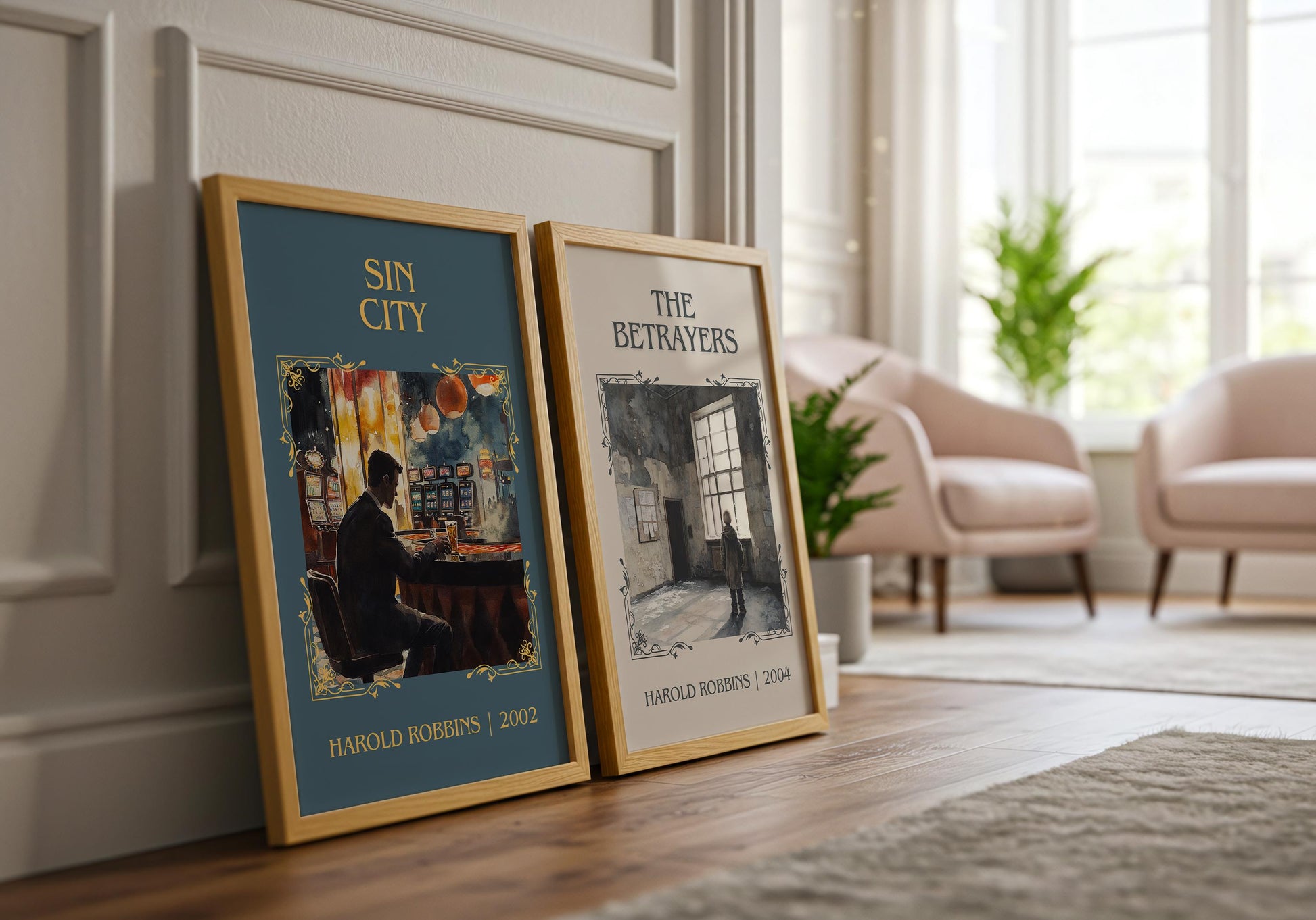 Sin City by Harold Robbins High Quality Poster Print. Fast, Free Delivery Wall Art. Author Book Artwork-Minimalist Gift Library Nook Art