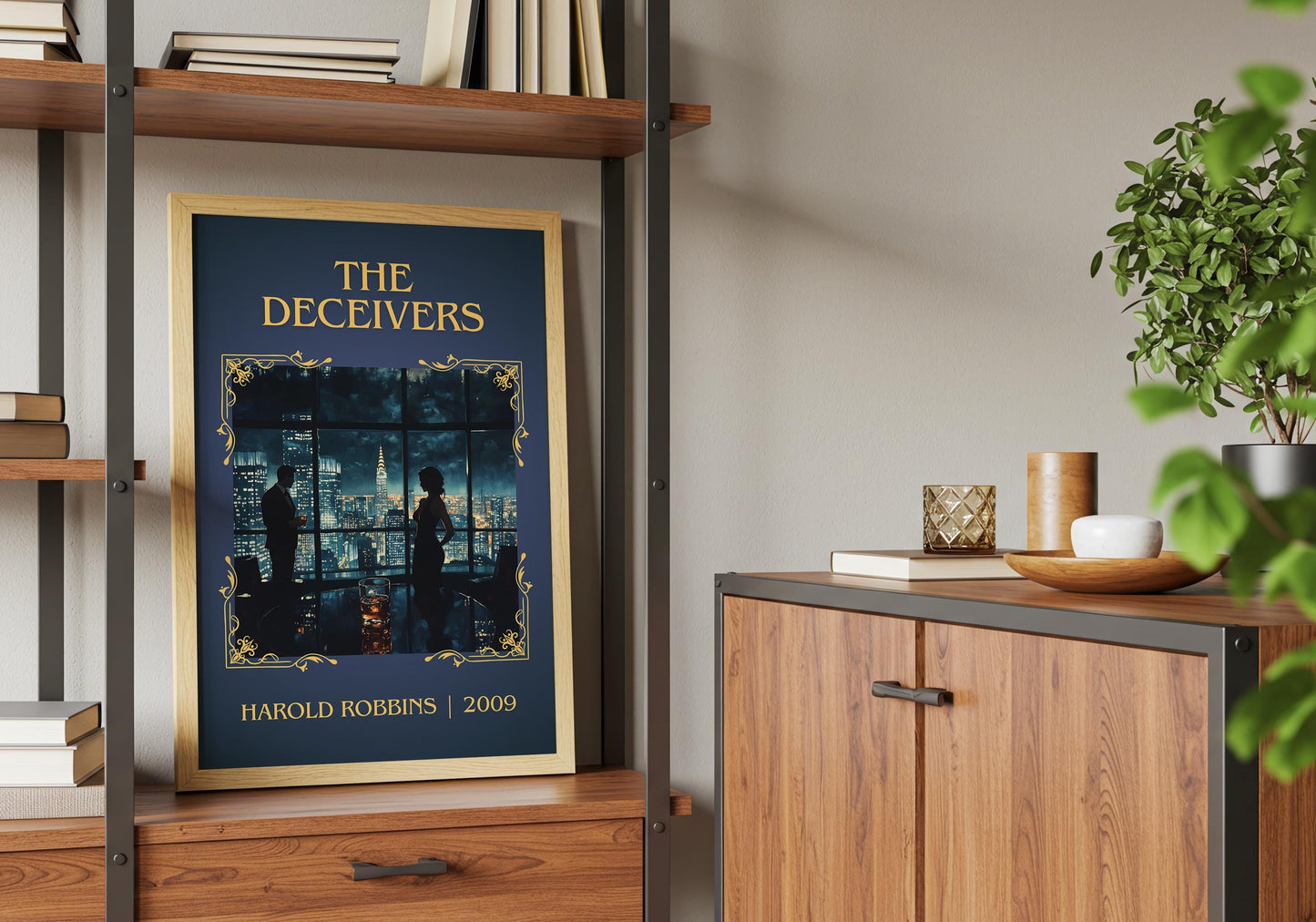 The Deceivers by Harold Robbins High Quality Poster Print. Free Delivery Wall Art. Author Book Artwork-Minimalist Gift Library Nook Art