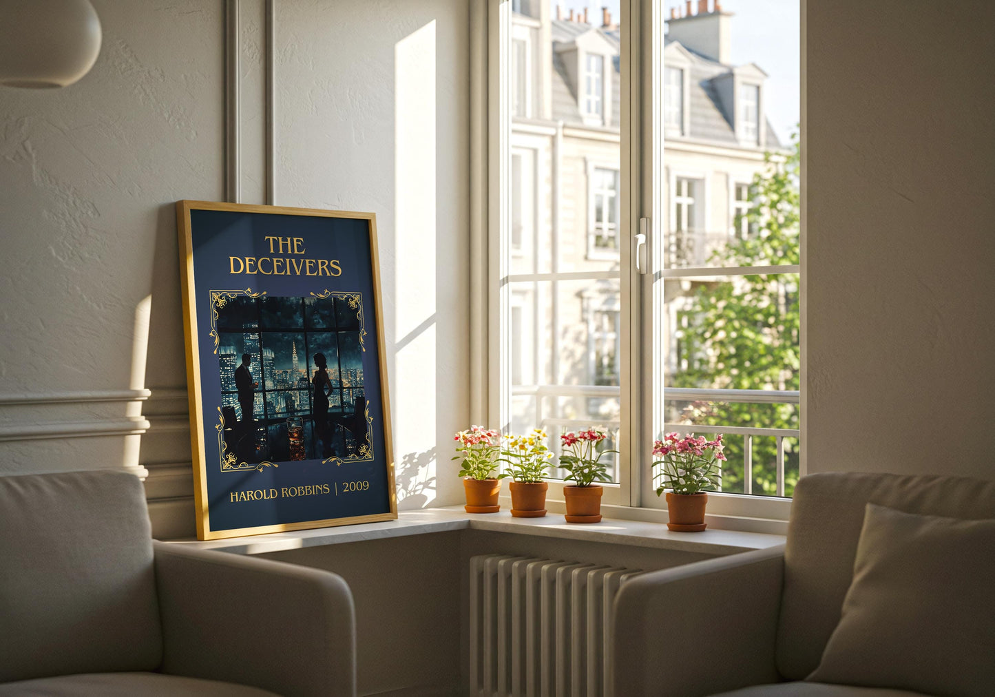 The Deceivers by Harold Robbins High Quality Poster Print. Free Delivery Wall Art. Author Book Artwork-Minimalist Gift Library Nook Art