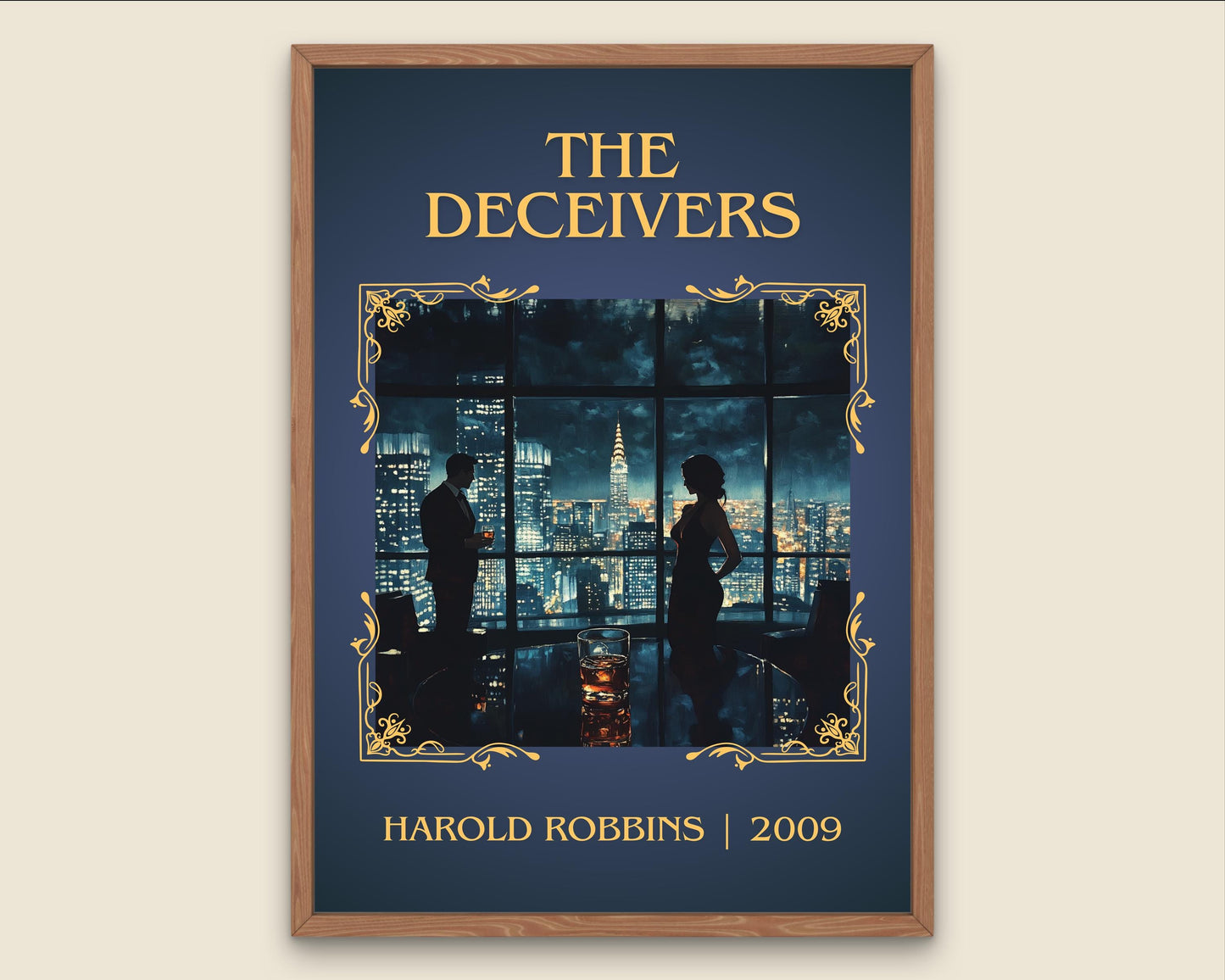 The Deceivers by Harold Robbins High Quality Poster Print. Free Delivery Wall Art. Author Book Artwork-Minimalist Gift Library Nook Art